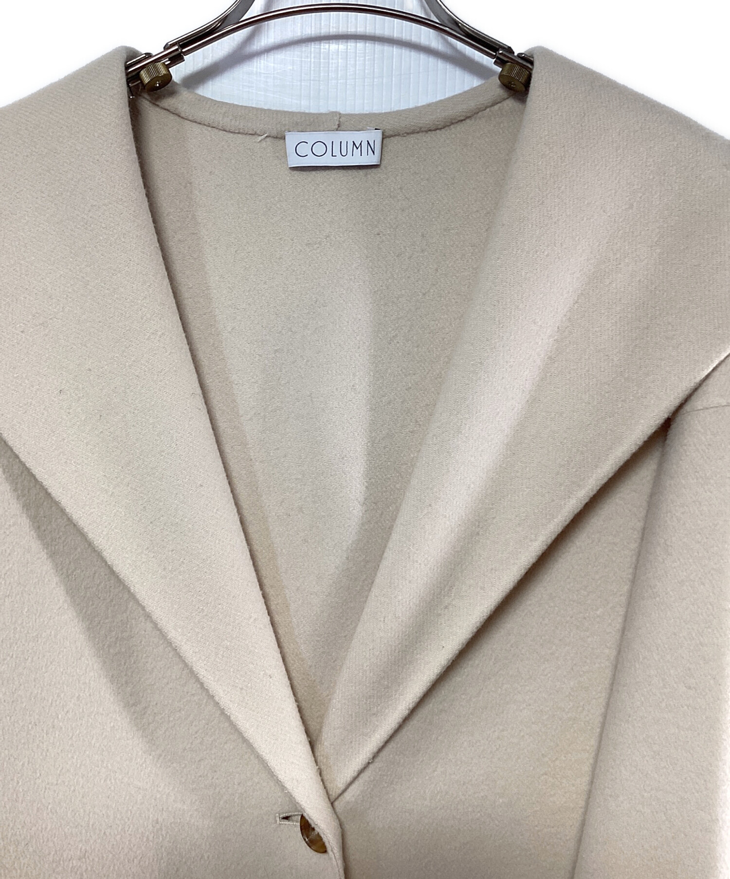 中古・古着通販】COLUMN (コラム) ロングコート アイボリー サイズ
