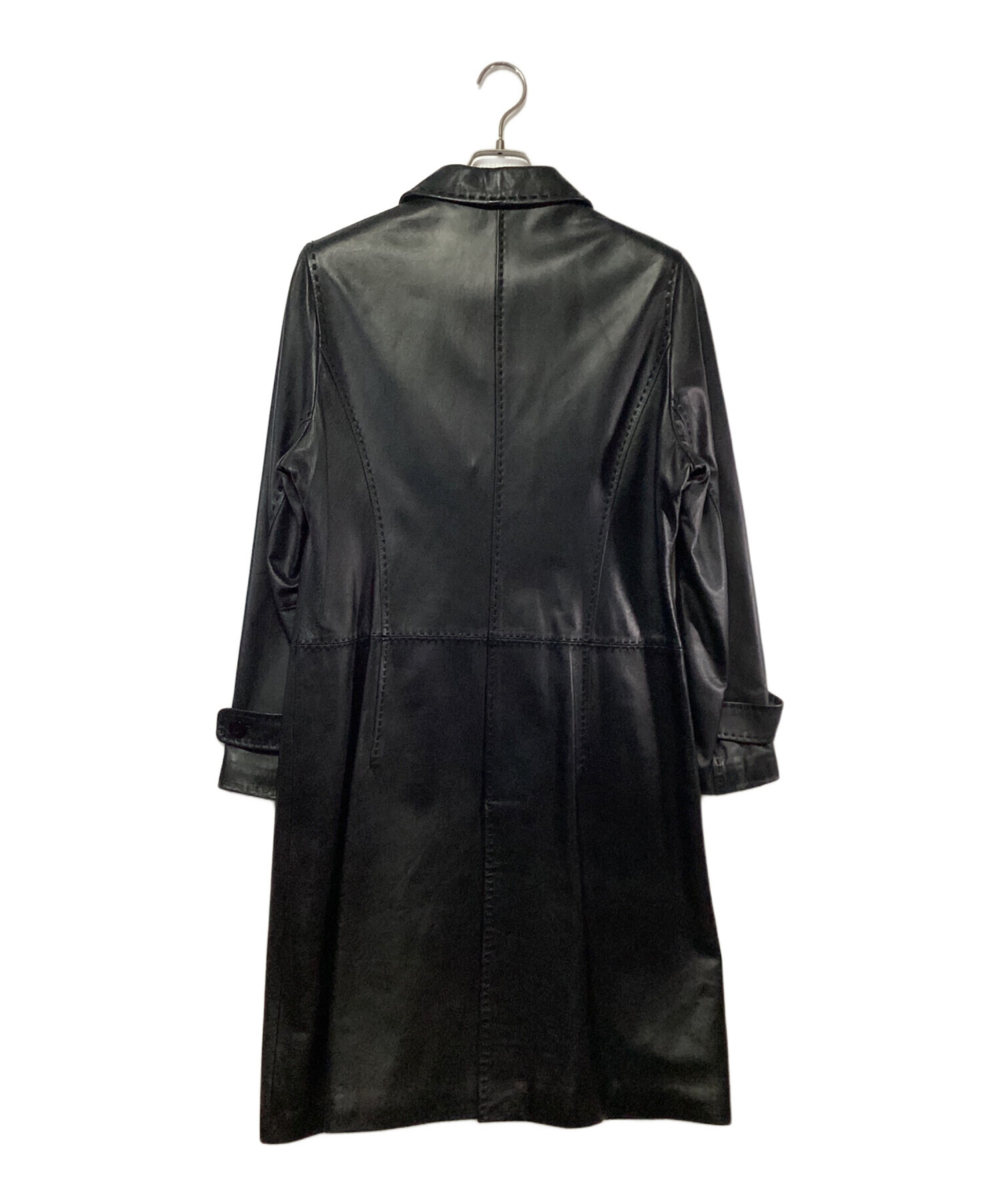 カルヴェンcarven モヘア モヘヤウール プードル コート 中古・古着通販】CARVEN (カルヴェン) レザーコート ブラック サイズ