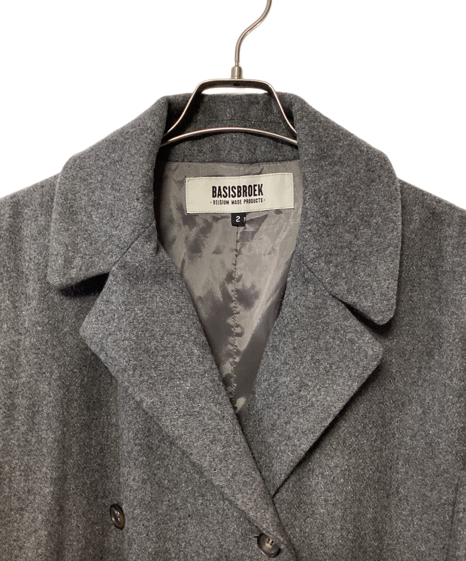 BASISBROEK バシスブローク コート（その他） M カーキ 【古着】【中古】【送料無料】 中古・古着通販】BASISBROEK (バージスブルック) ウール混コート