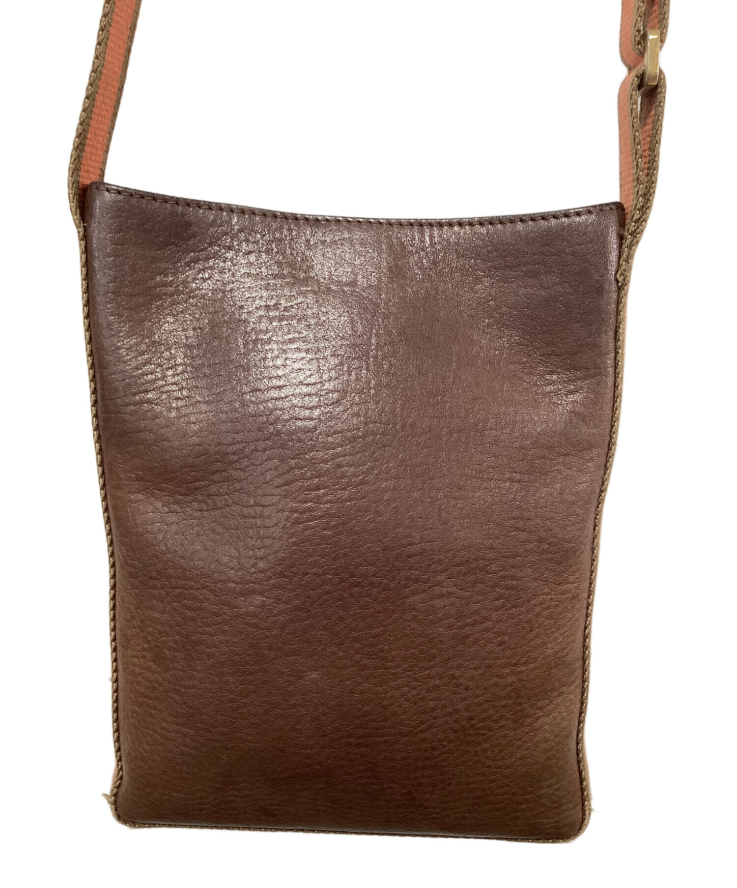 中古・古着通販】LOEWE (ロエベ) レザーショルダーバッグ ブラウン