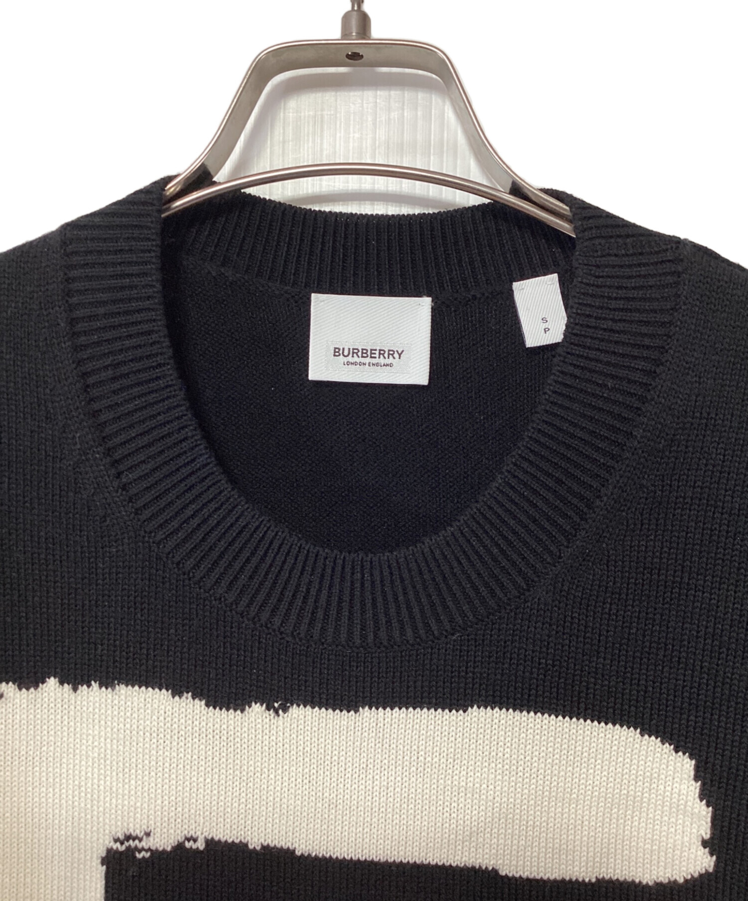 中古・古着通販】BURBERRY (バーバリー) クルーネックニット ブラック 