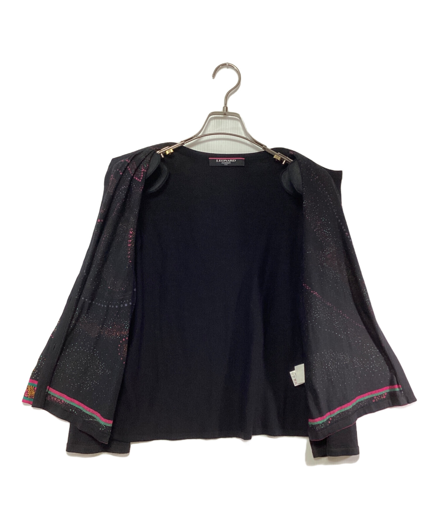 LEONARD レオナール シルク混 毛 カーディガン 大きめ 長袖 LLサイズ