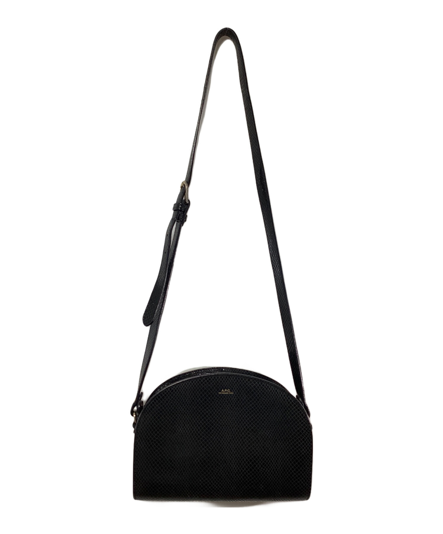 【ほぼ未使用】A.P.C. ハーフムーン ショルダーバッグ　ブラック 中古・古着通販】A.P.C. (アーペーセー) ハーフムーンショルダー
