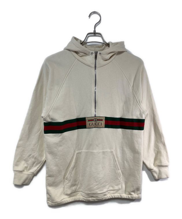 GUCCI ❣️ベージュ パーカー ジッパー付き 中古・古着通販】GUCCI (グッチ) ハーフジップパーカー ベージュ