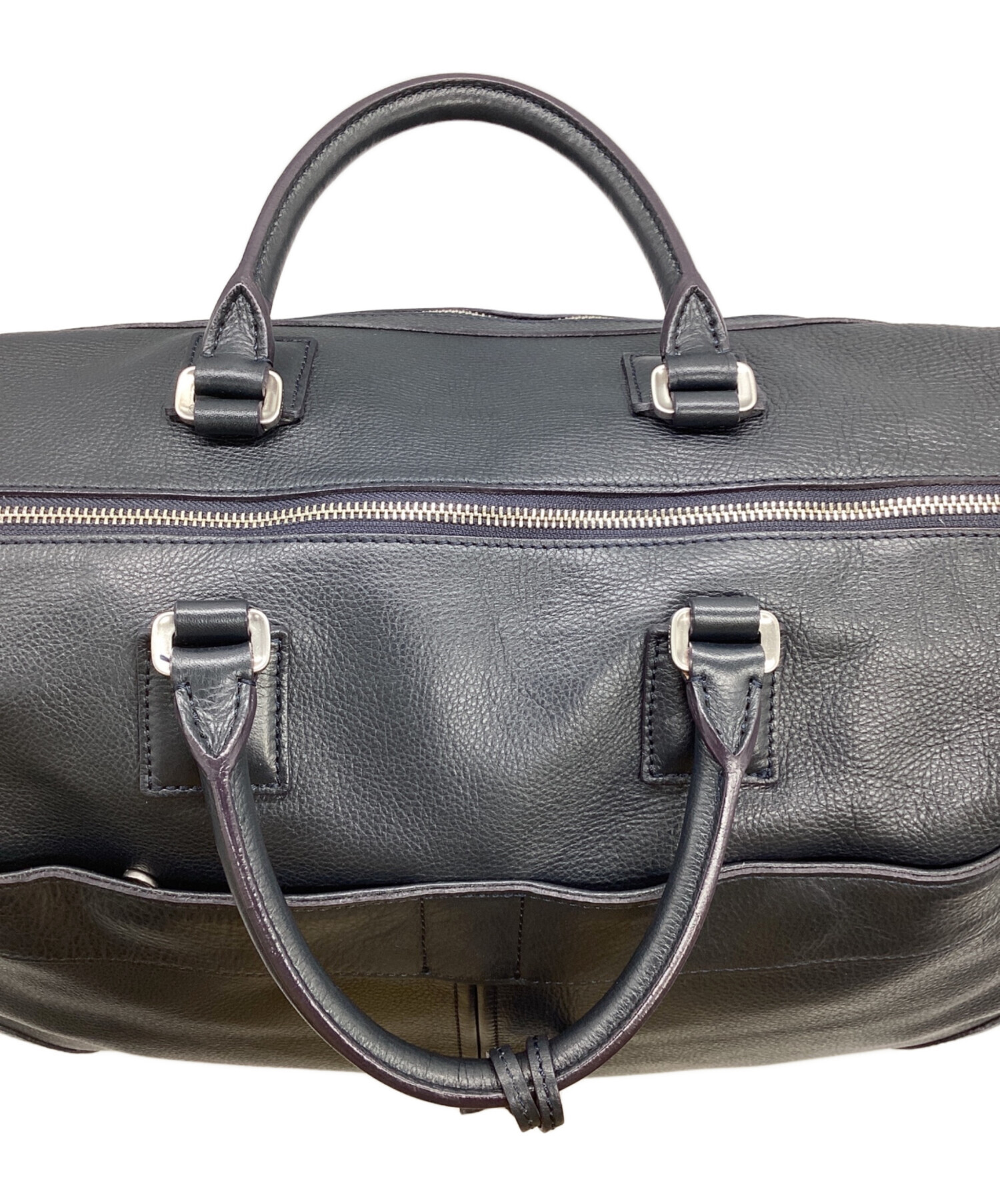 中古・古着通販】aniary (アニアリ) レザーボストンバッグ ネイビー