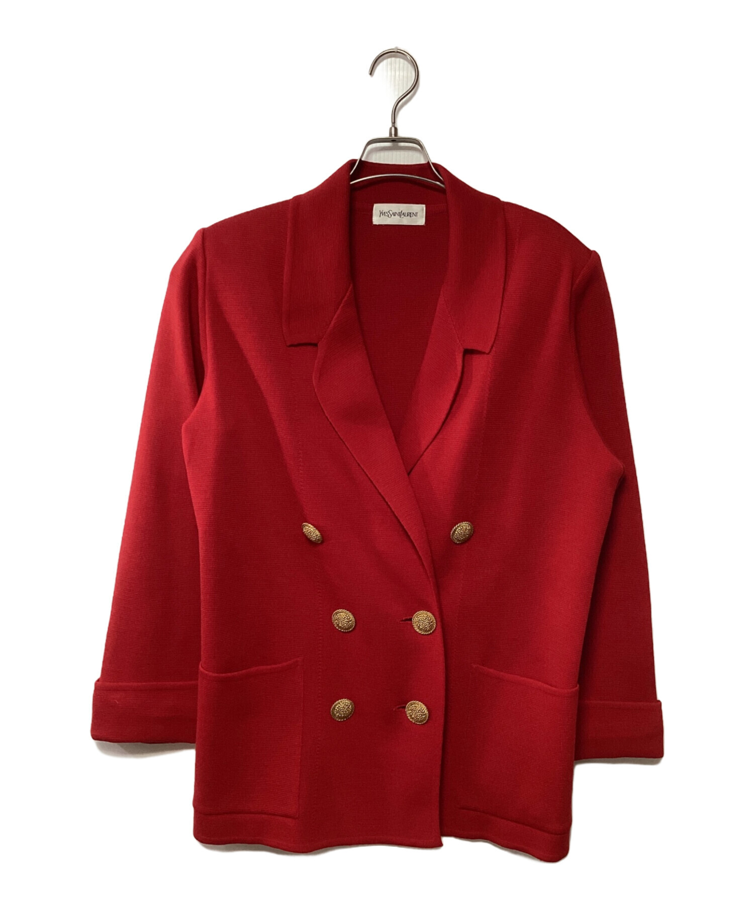 LA8406イブサンローラン テーラードジャケット 赤 青 レーヨン ウール L LA8406イブサンローラン テーラードジャケット 赤 青 レーヨン ウール