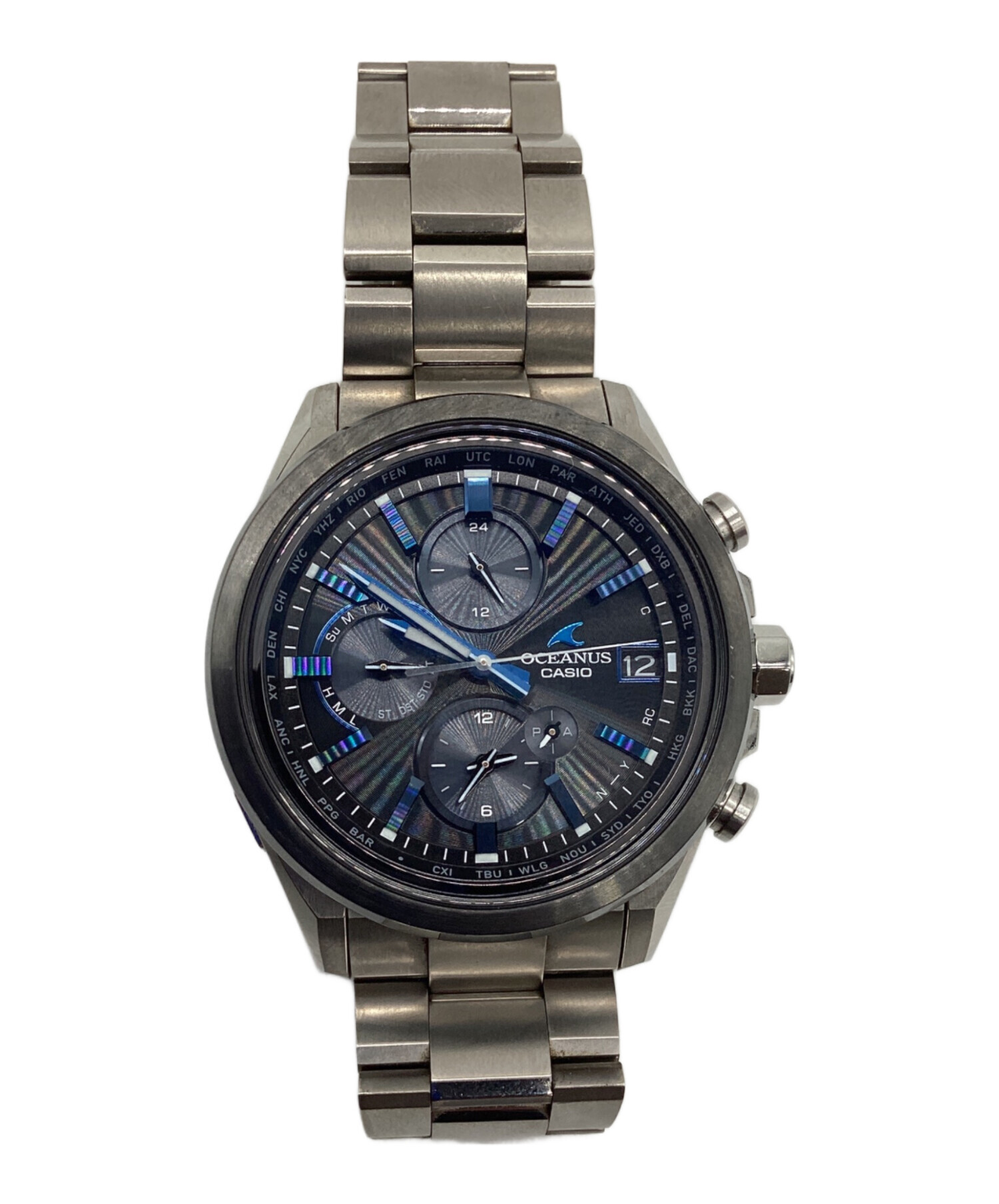 中古・古着通販】CASIO (カシオ) 腕時計 オシアナス ネイビー 