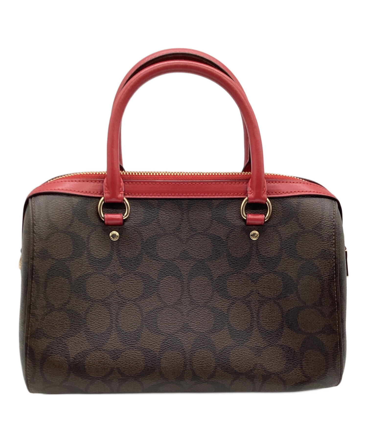 中古・古着通販】COACH (コーチ) ハンドバッグ レッド×ブラウン 