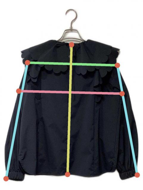 中古・古着通販】YORI (ヨリ) たっぷりスカラップブラウス 中古・古着通販】YORI (ヨリ) たっぷりスカラップブラウス
