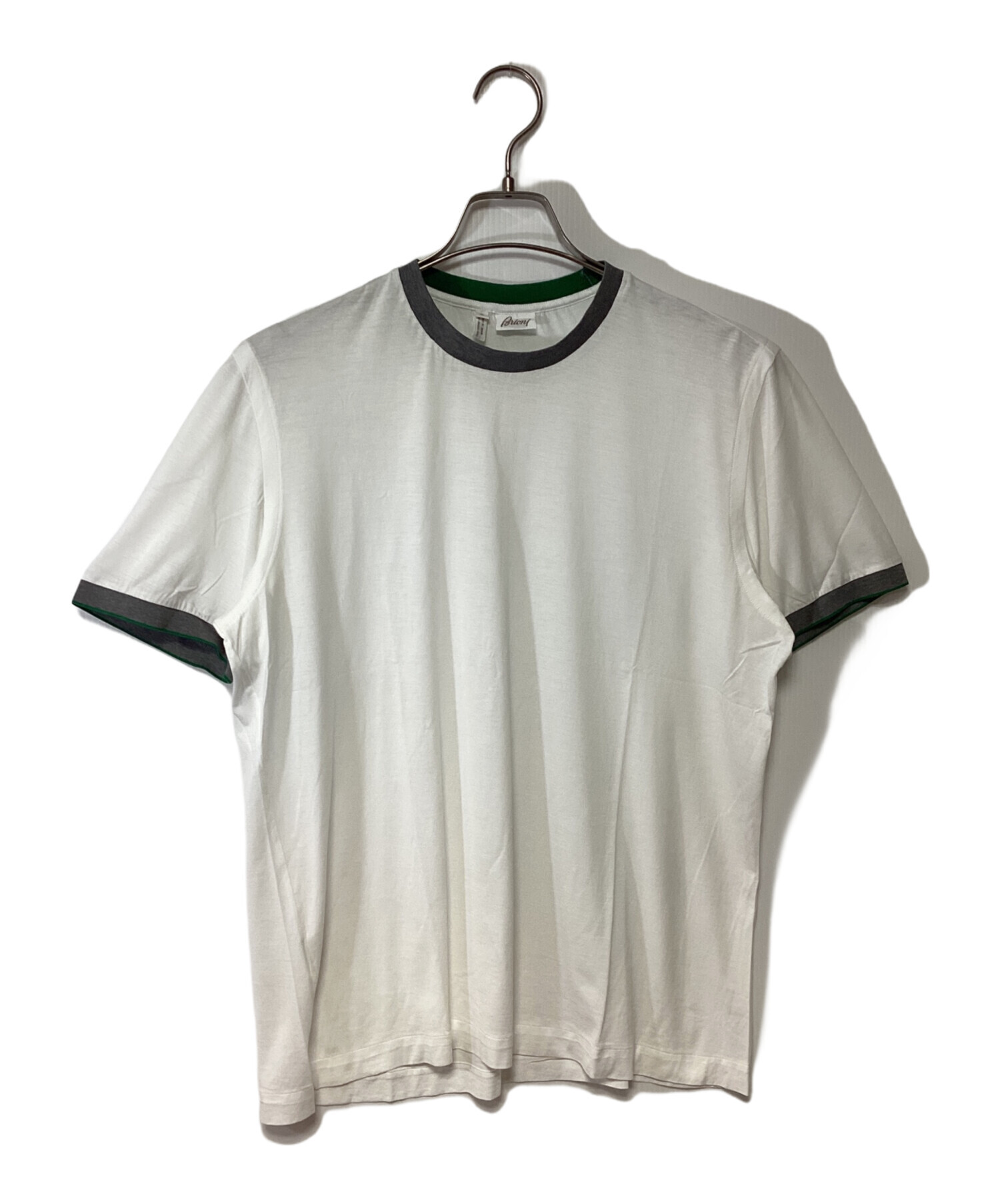 中古・古着通販】BRIONI (ブリオーニ) Tシャツ ホワイト×グレー サイズ