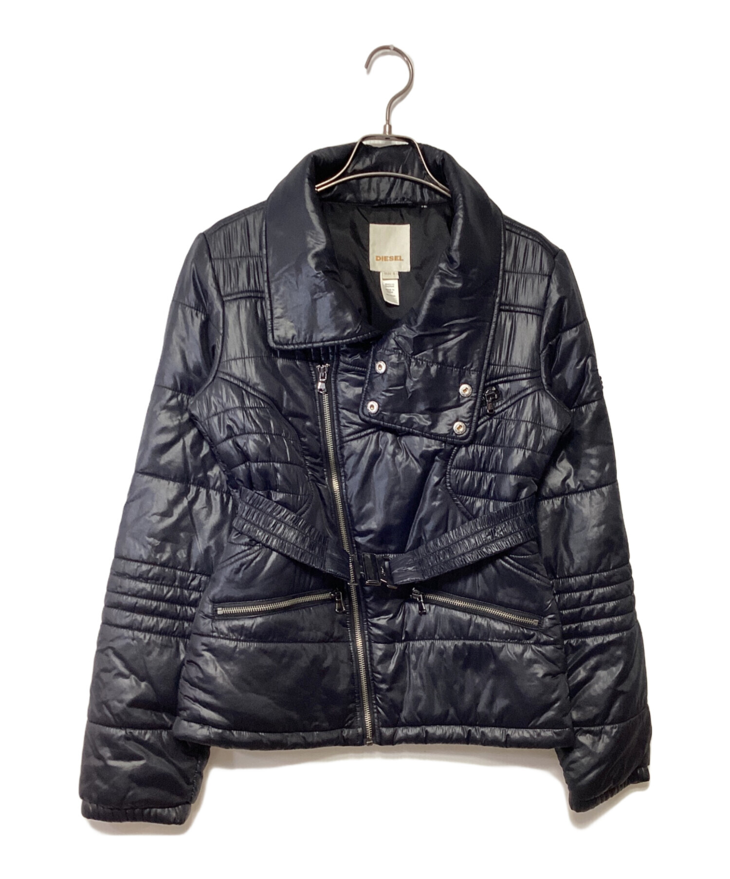 ディーゼル　DIESEL　ライトダウン　ライダース　中綿ジャケット 中古・古着通販】DIESEL (ディーゼル) 中綿ライダースジャケット