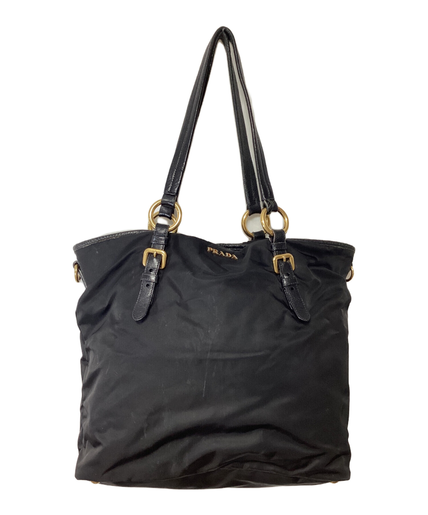 PRADA ナイロン×レザートートバッグ 黒