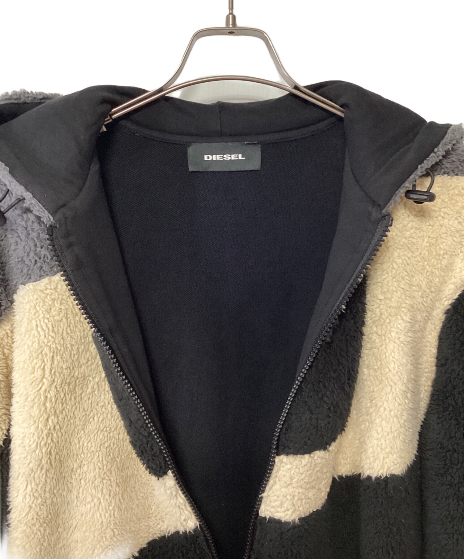 中古・古着通販】DIESEL (ディーゼル) ボアジャケット ブラック×グレー