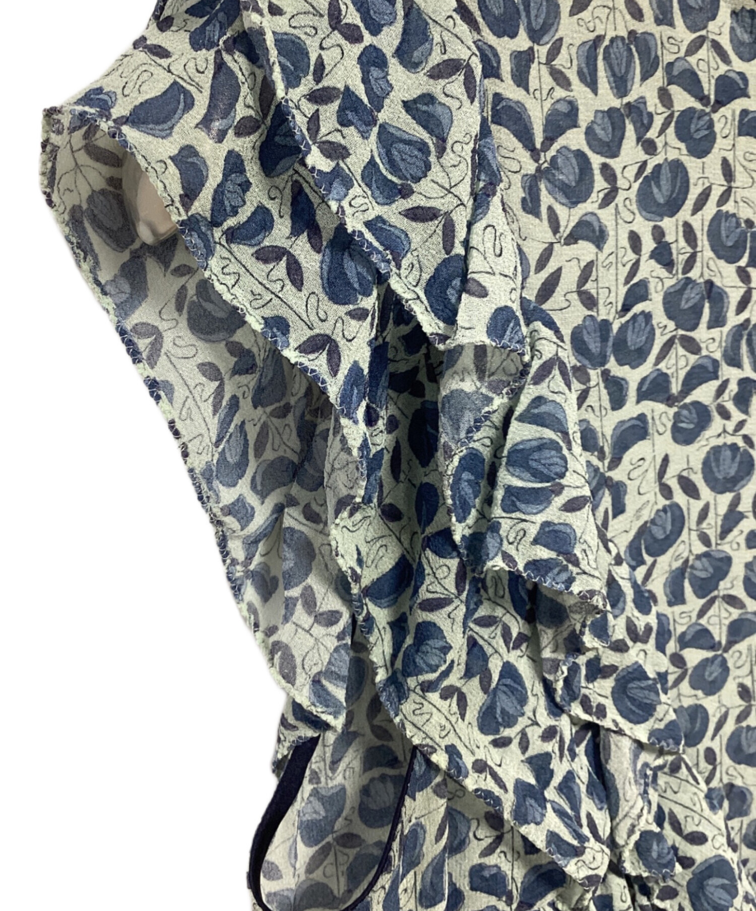 中古・古着通販】DRAWER (ドゥロワー) ノースリーブブラウス ブルー