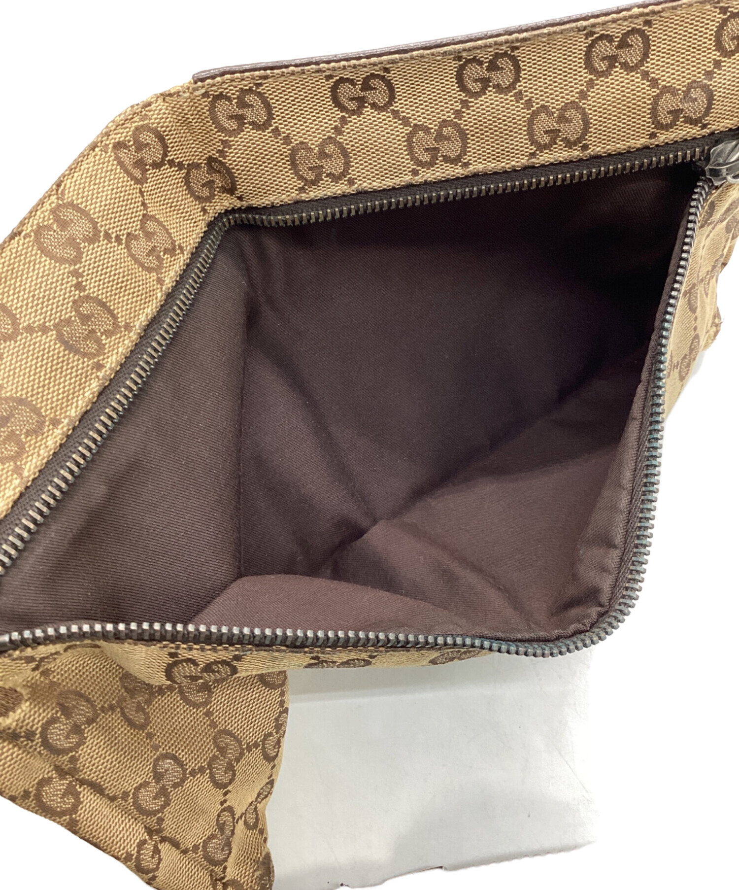 中古・古着通販】GUCCI (グッチ) ウエストバッグ ベージュ×ブラウン