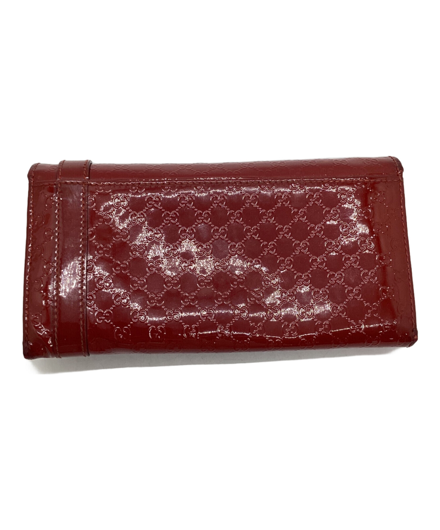 中古・古着通販】GUCCI (グッチ) エナメルロングウォレット レッド 