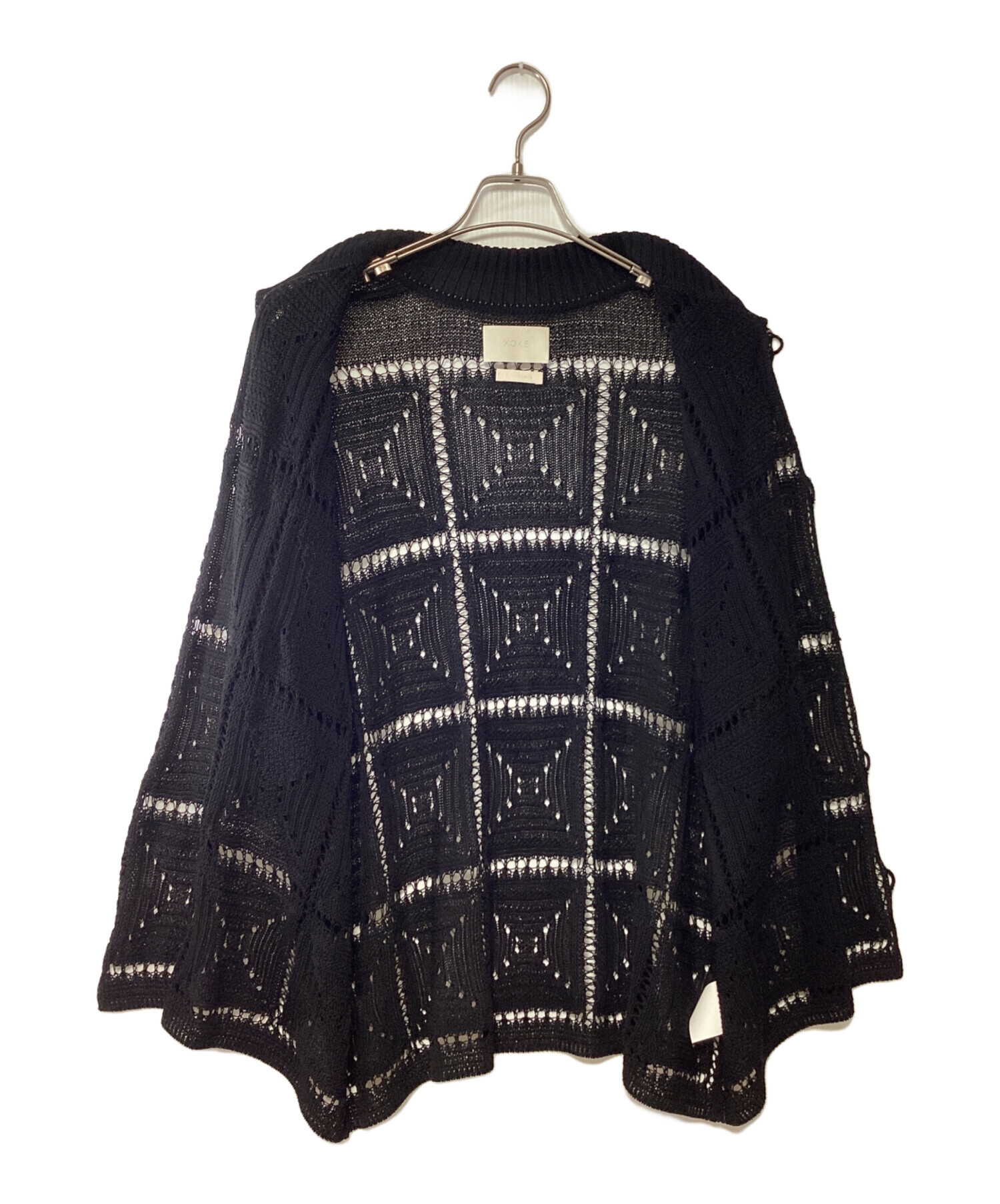 中古・古着通販】YOKE (ヨーク) クロシェットニットシャツ ブラック 