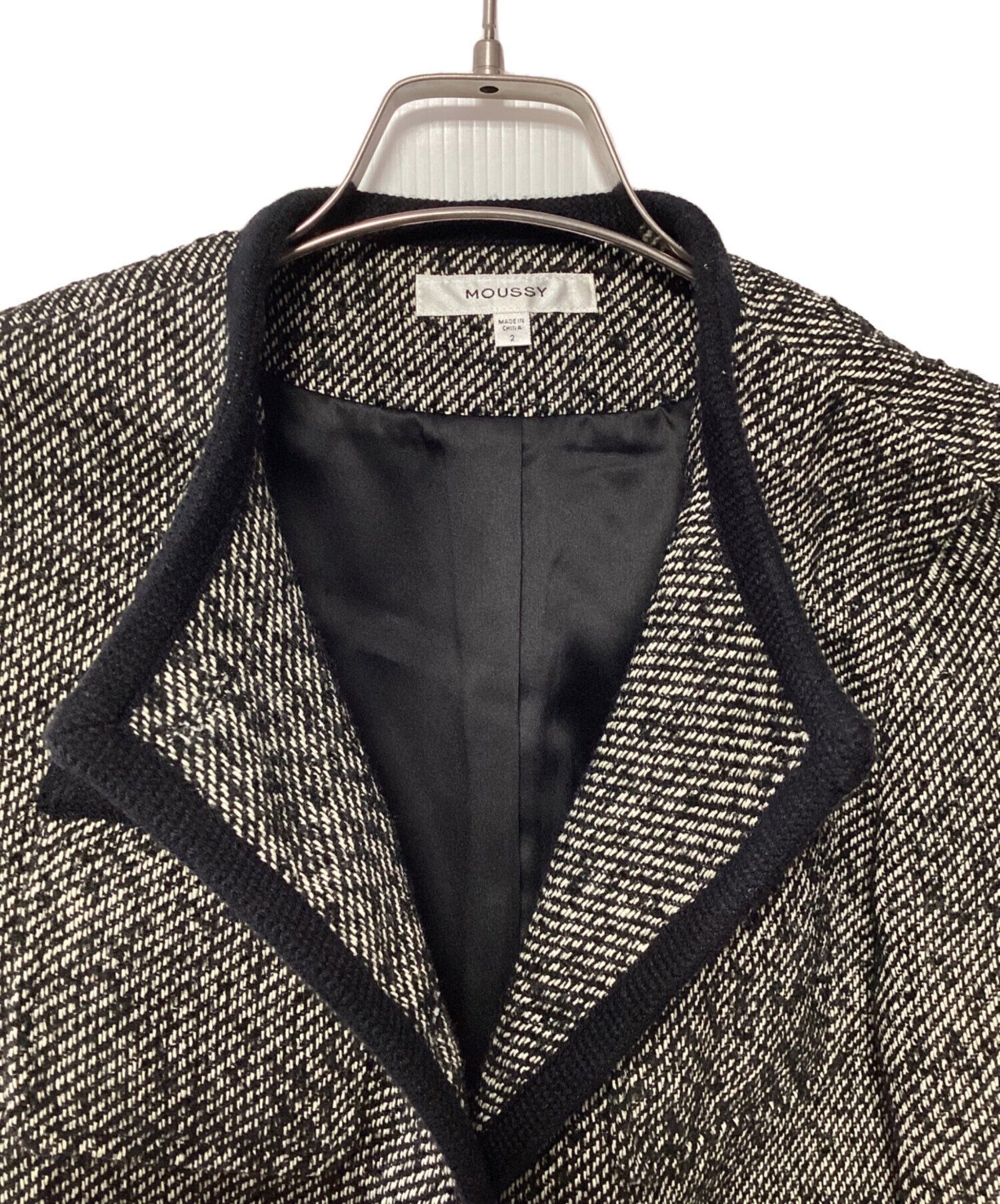 moussy ツイード ジャケット　週末限定値引き 中古・古着通販】moussy (マウジー) ツイードジャケット ブラック