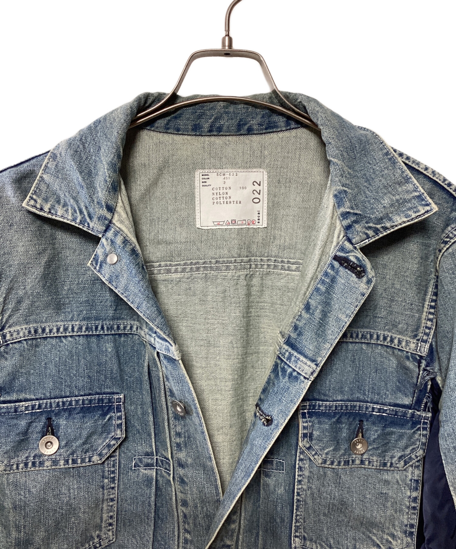 sacai SCM-022 デニムジャケット 451 【公式通販】