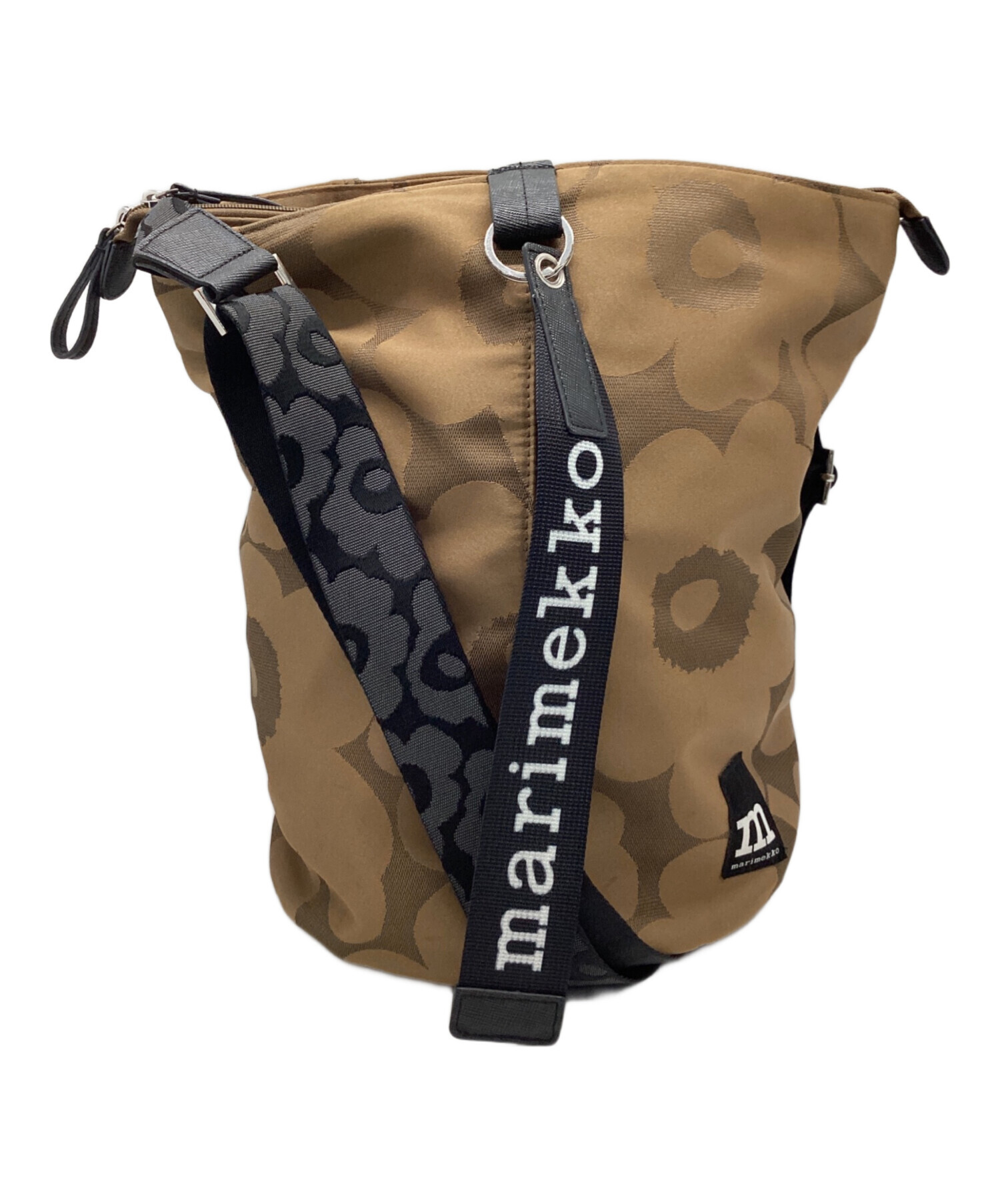 【新品未使用】  ショルダーバッグ ベージュ TH柄 中古・古着通販】marimekko (マリメッコ) ロゴストラップショルダー