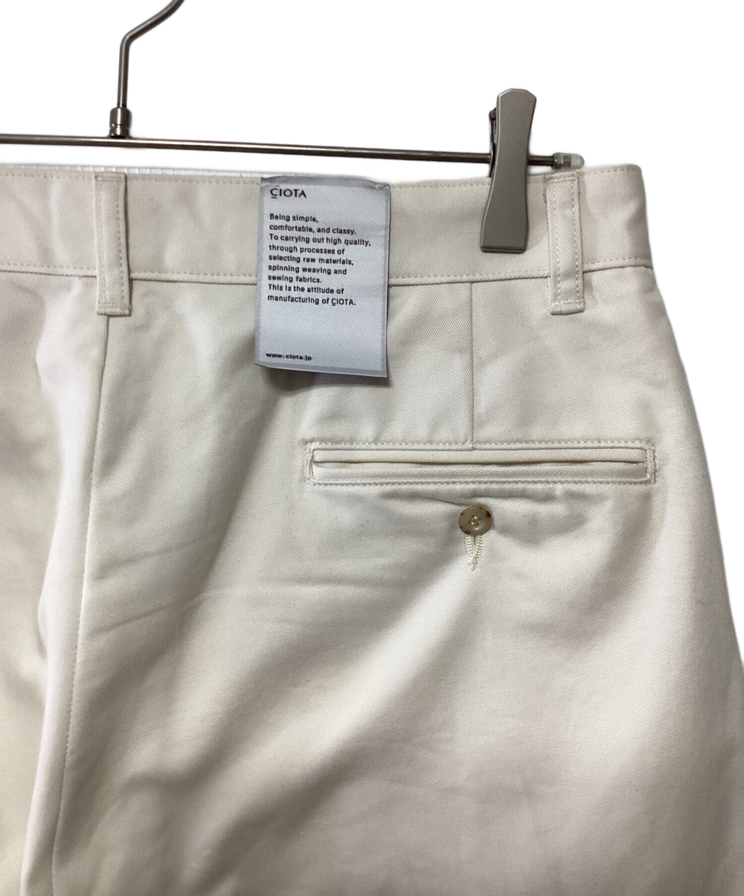 中古・古着通販】CIOTA (シオタ) 2タックチノパンツ ホワイト サイズ:5