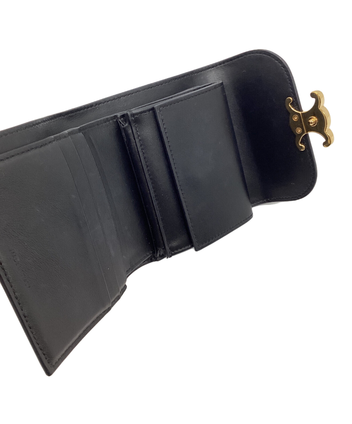 中古・古着通販】CELINE (セリーヌ) 3つ折り財布 トリオンフ ブラック