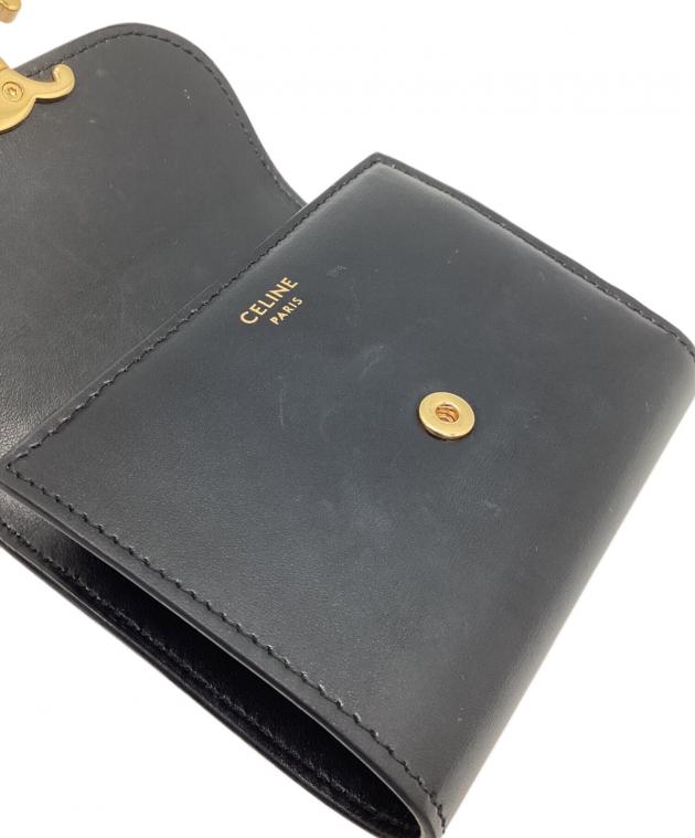 中古・古着通販】CELINE (セリーヌ) 3つ折り財布 トリオンフ ブラック
