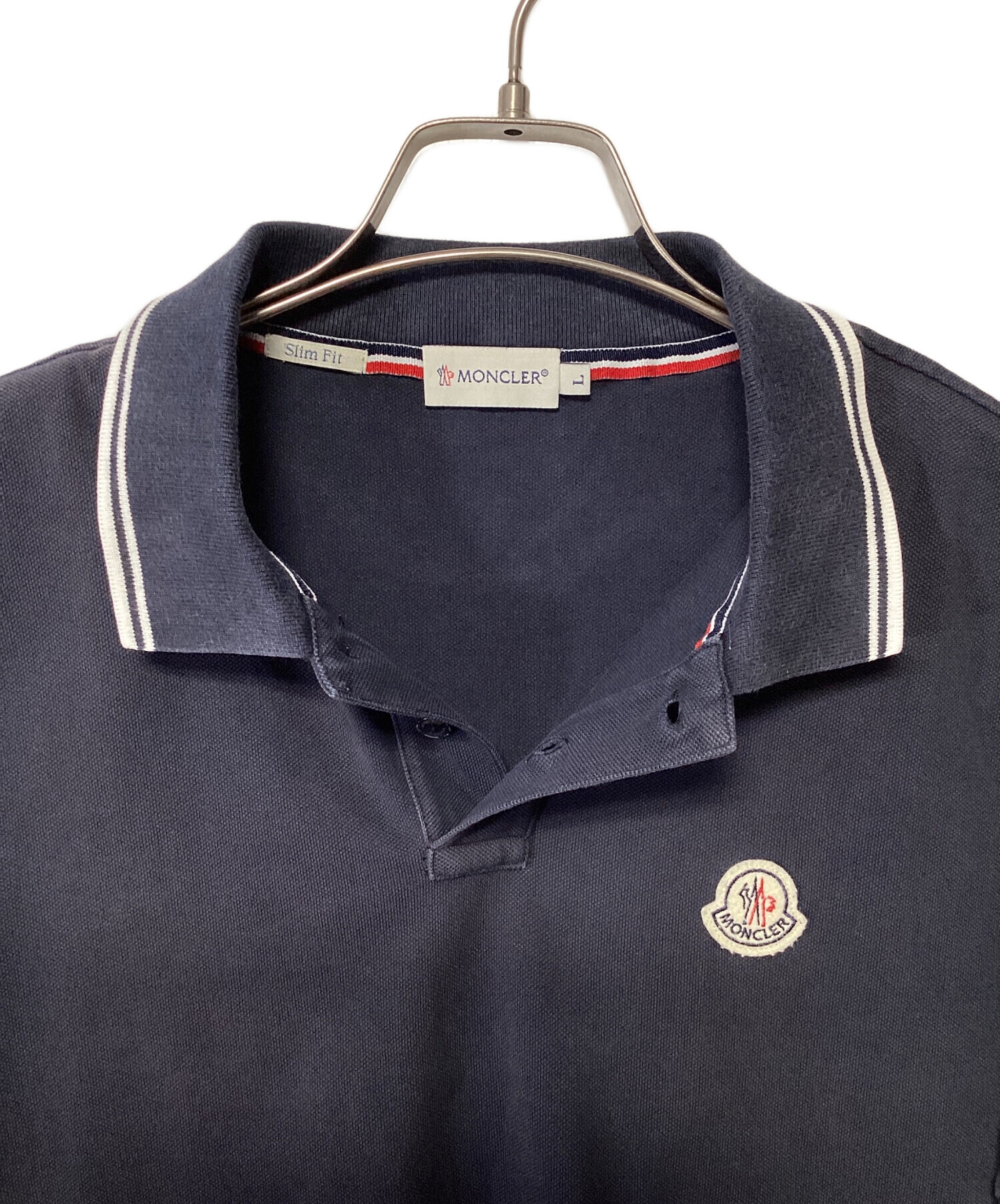 中古・古着通販】MONCLER (モンクレール) ポロシャツ ネイビー サイズ