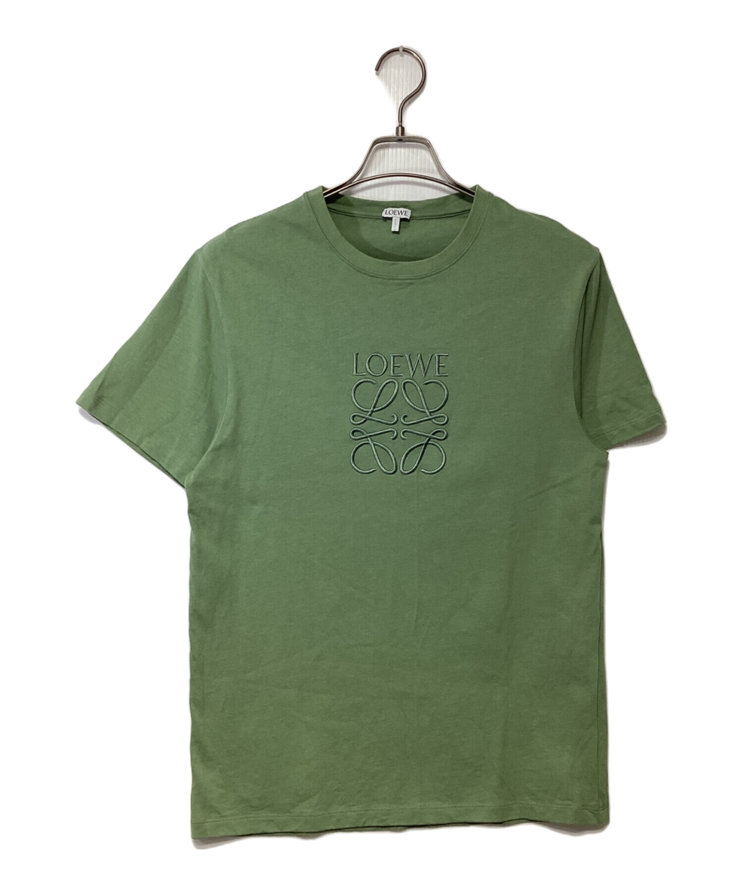 中古・古着通販】LOEWE (ロエベ) アナグラム刺繍Tシャツ グリーン