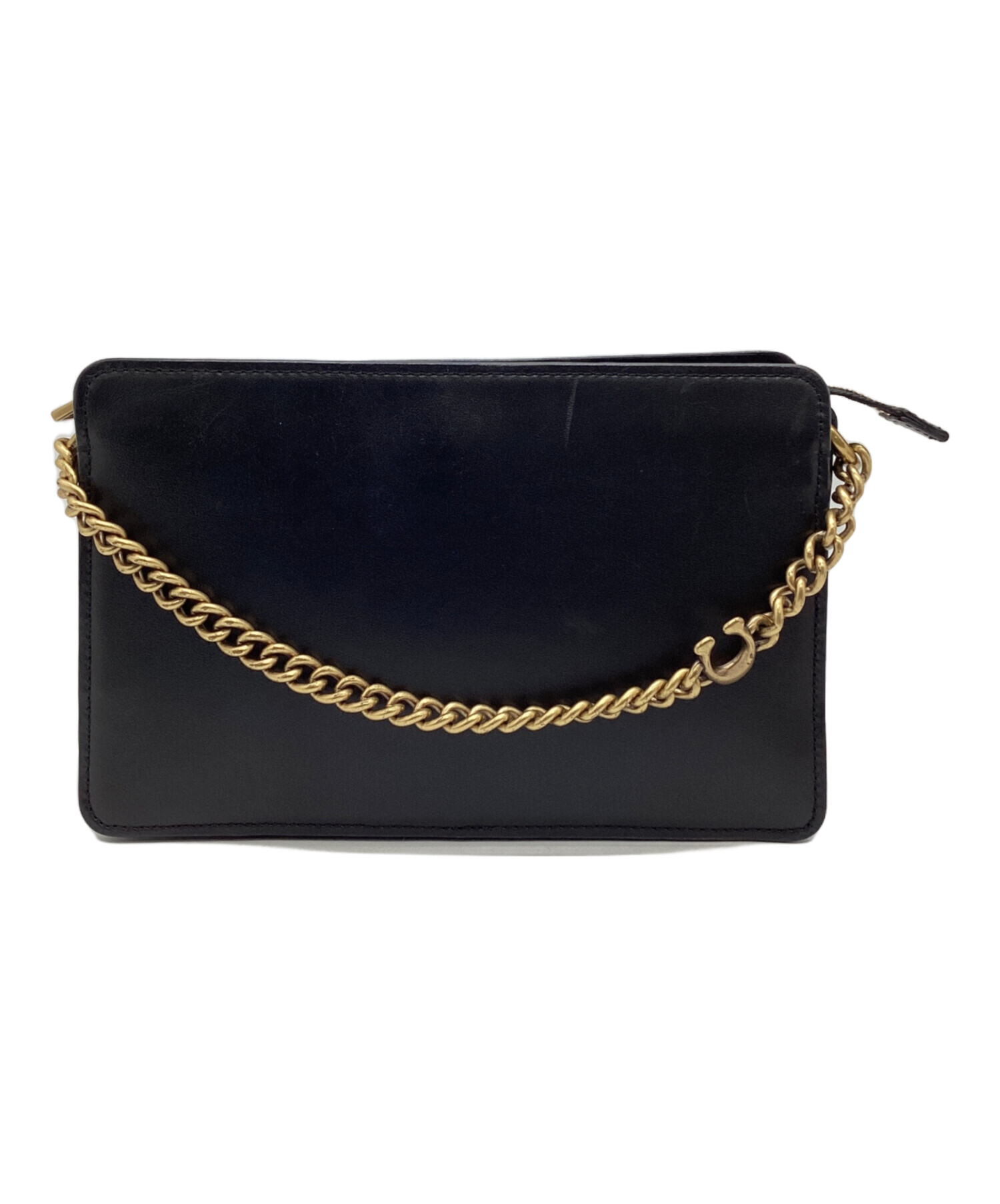 中古・古着通販】COACH (コーチ) チェーンストラップバッグ ブラック 