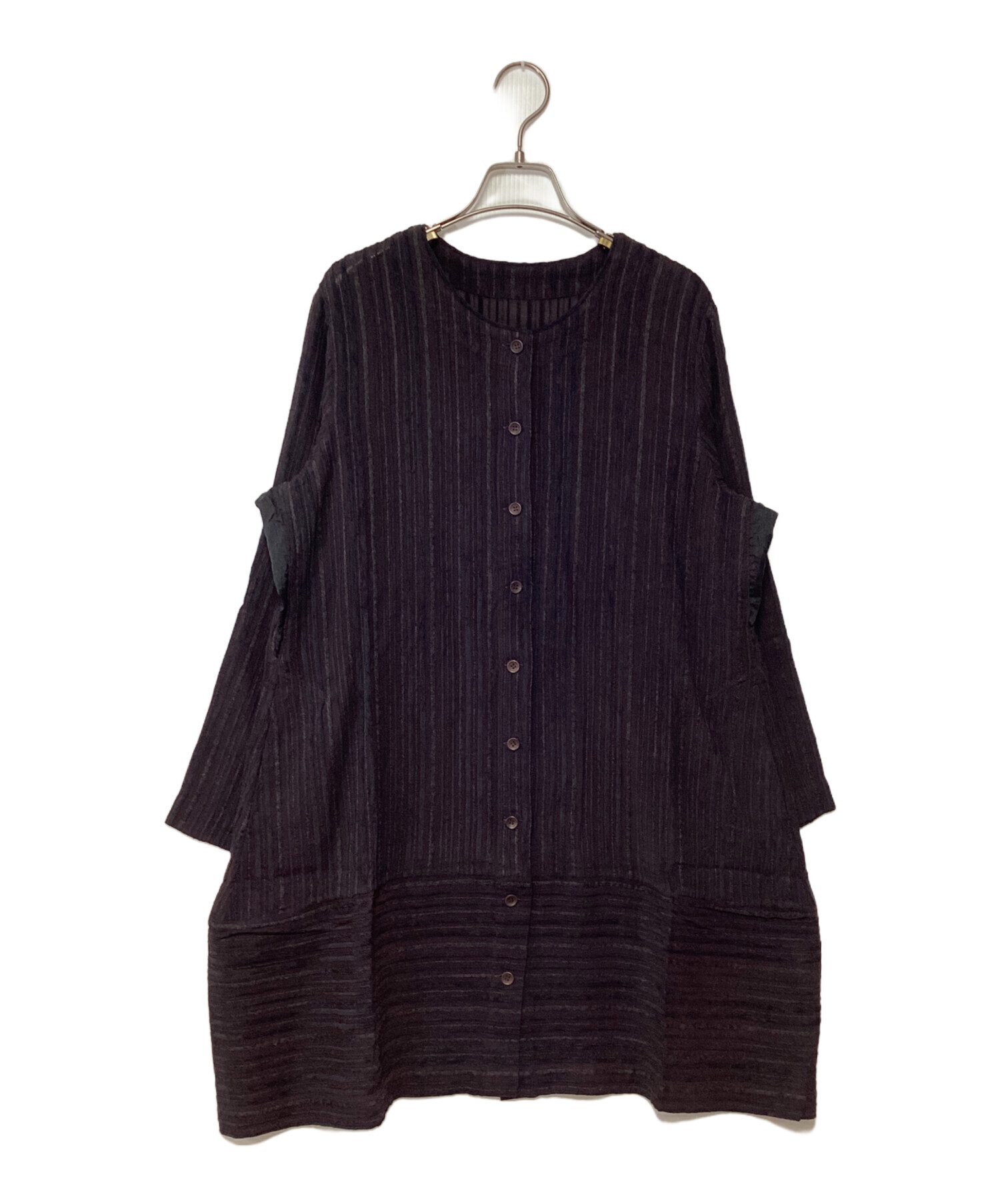 イッセイミヤケ Haat チュニック HaaT イッセイミヤケ 紺色前ボタン