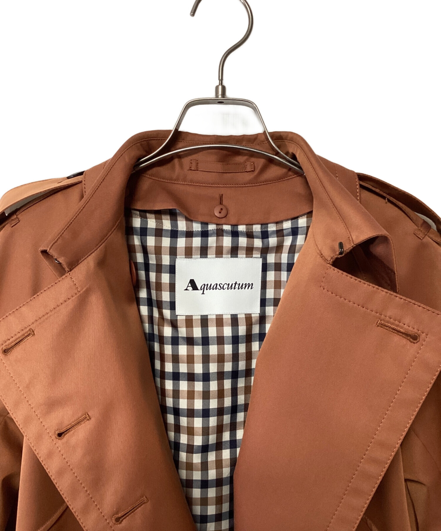 Aquascutum ブラウン トレンチコート 6 美品 Aquascutum ブラウン