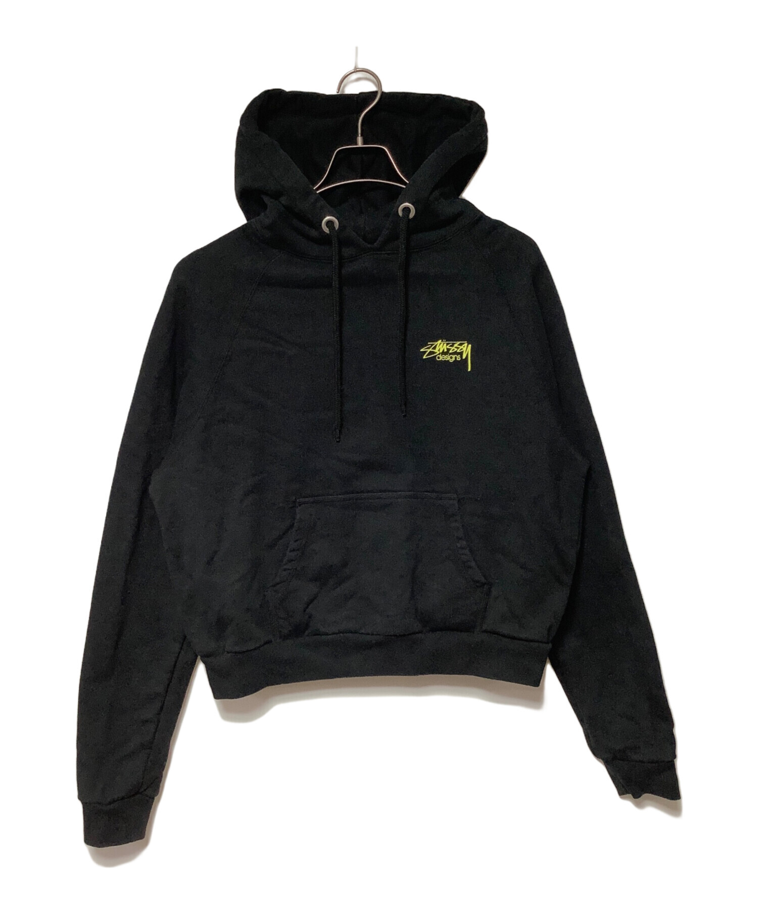 Stussy プルオーバーパーカー Mサイズ ブラック 中古・古着通販】stussy (ステューシー) プルオーバーパーカー