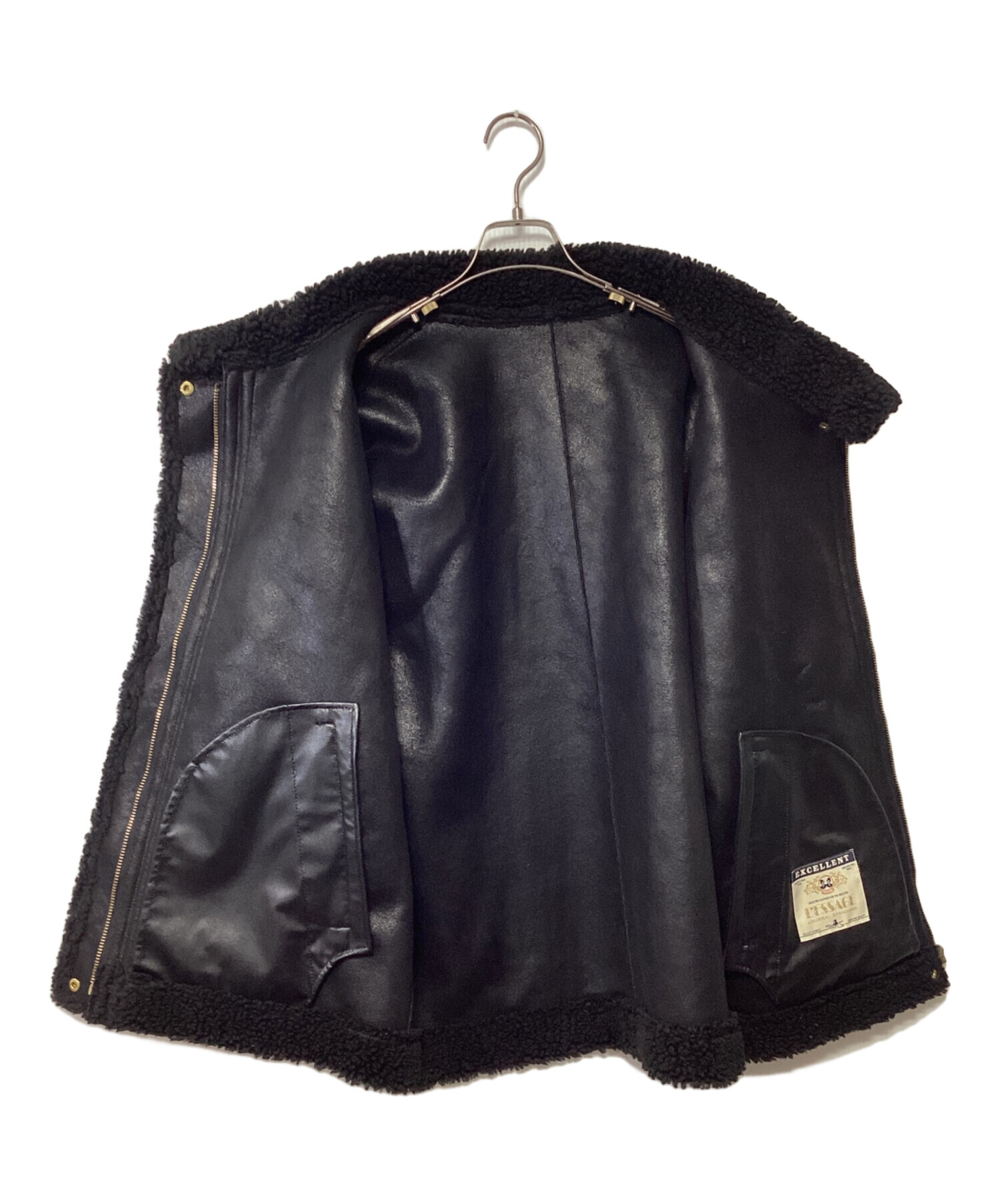 JOURNAL STANDARD L’essage / ボアアビエータージャケット/--/ポリエステル/BLK/22-020-370-2050-4-0 中古・古着通販】journal standard L'essage (ジャーナルスタンダード