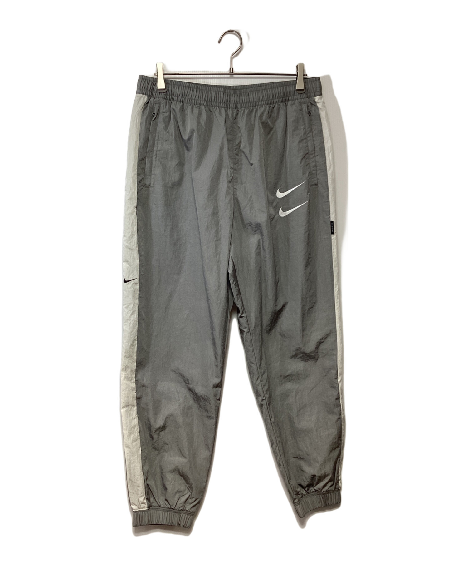 中古・古着通販】NIKE (ナイキ) ナイロンパンツ グレー×ホワイト