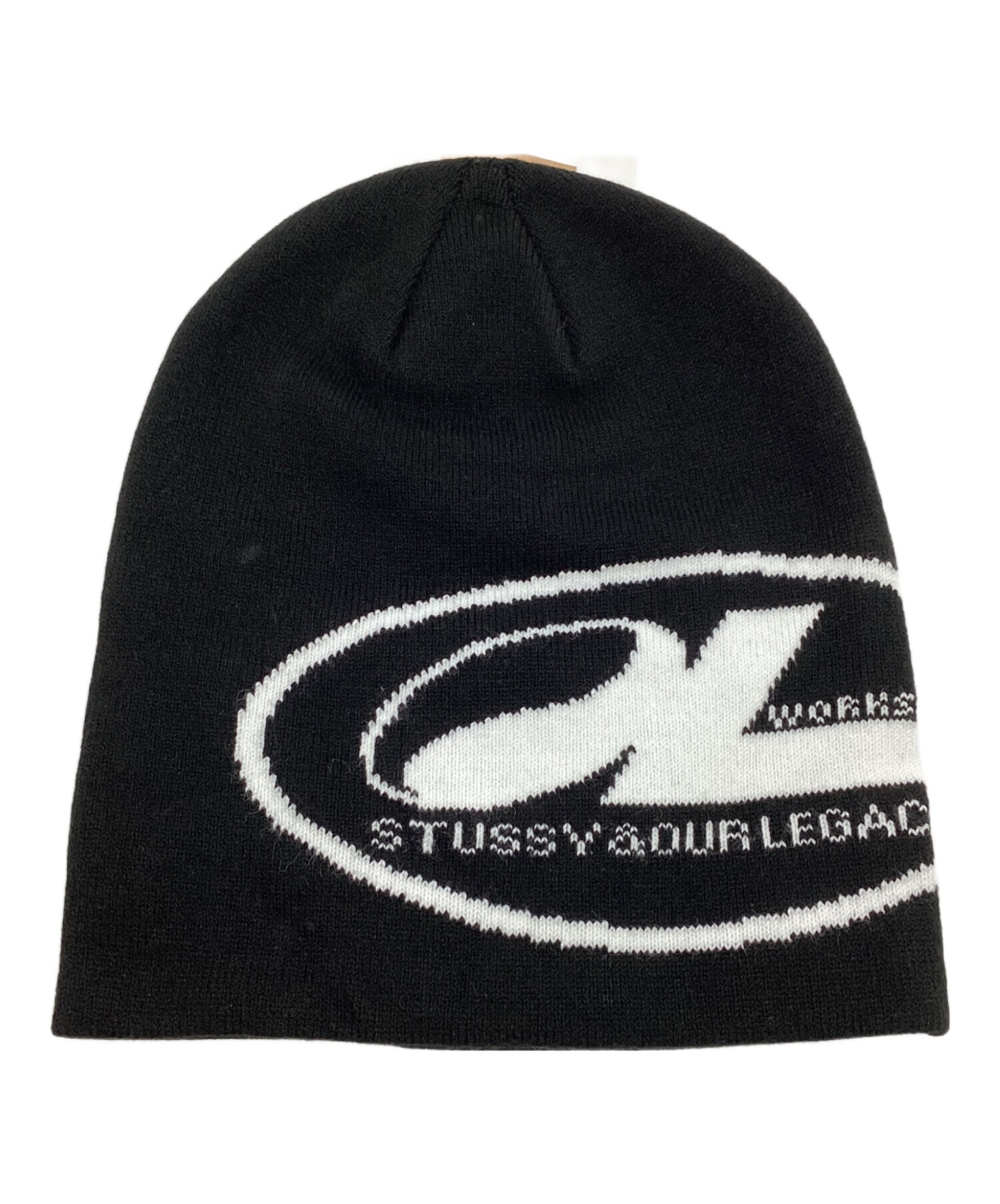 Stussy Sロゴ ニット帽 ブラック/ホワイト 中古・古着通販】stussy (ステューシー) ニット帽 ブラック サイズ