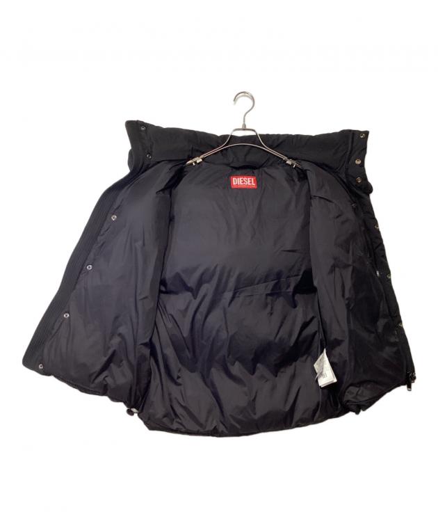 【新品(タグなし)】DIESEL ブラック ダウンベスト フード付き Mサイズ 極美品 DIESEL ブラック ダウンベスト フード付き 40 2024年モデル