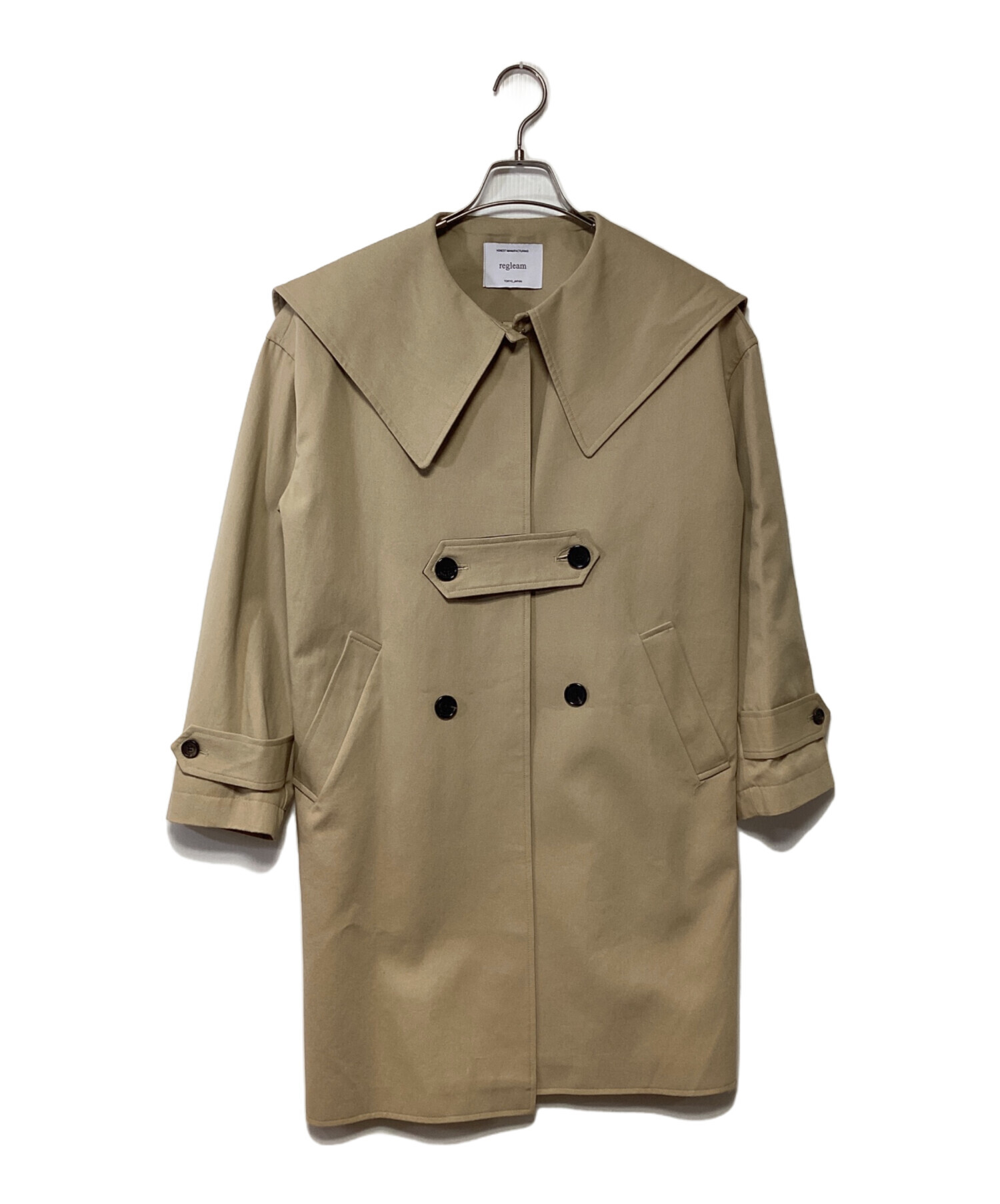 regleam ビッグカラー ツイルコート　ベージュ トレンチコート ビッグカラー ツイルコート｜BIG COLLAR TWILL COAT – regleam