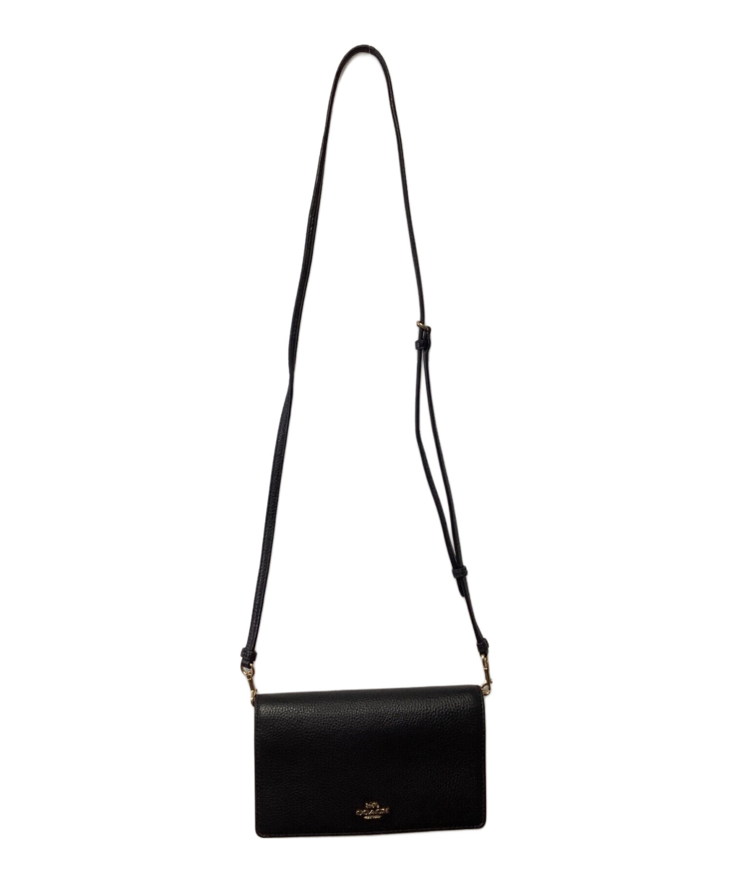 ☆コーチ ショルダーウォレット☆ 中古・古着通販】COACH (コーチ) ショルダーウォレット ブラック