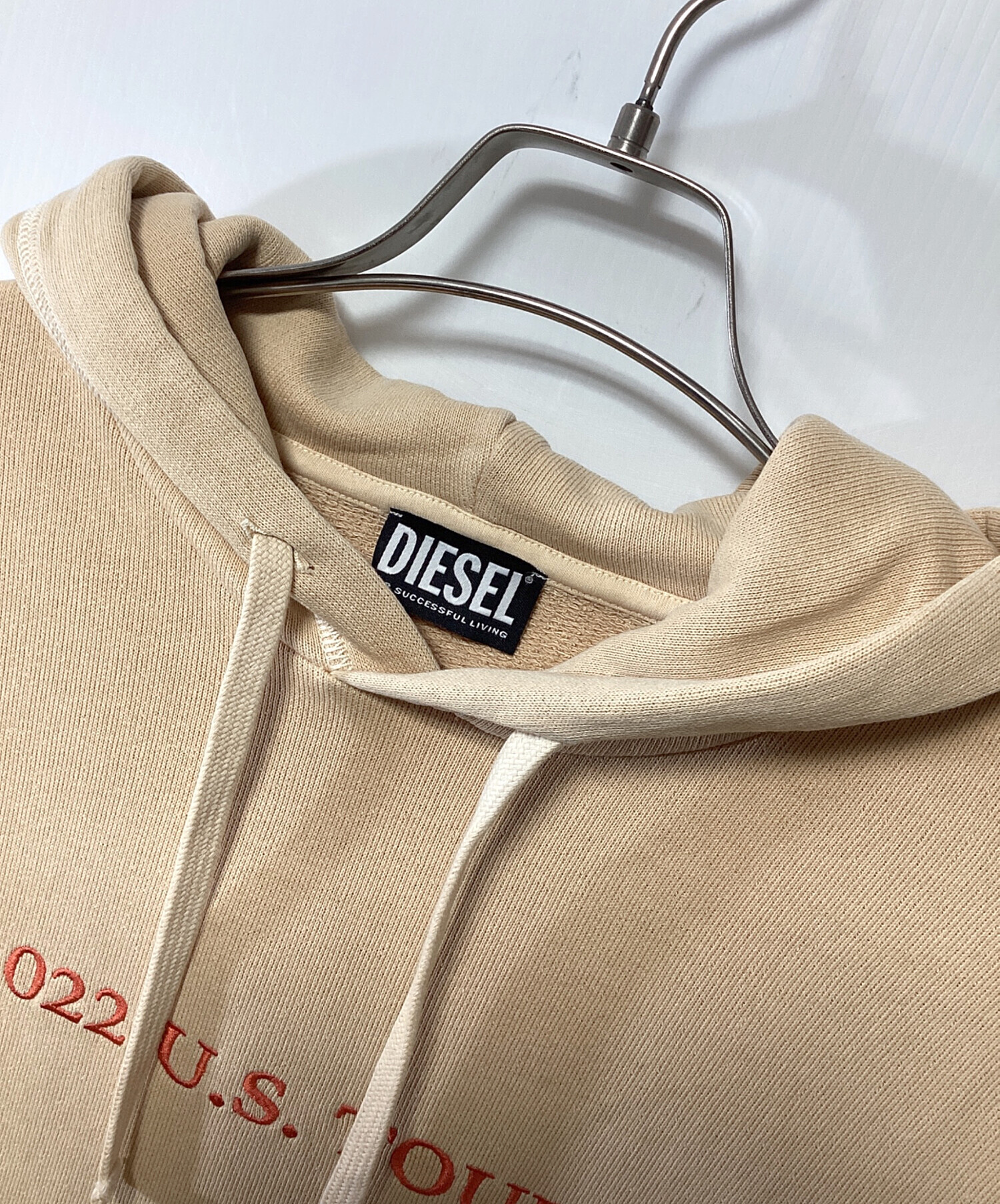 中古・古着通販】DIESEL (ディーゼル) プルオーバーパーカー ベージュ