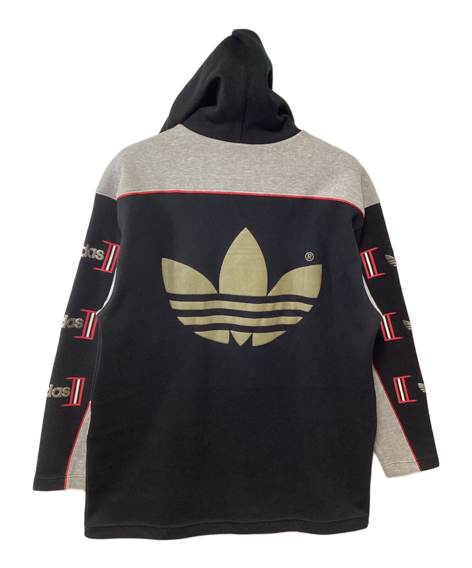 中古・古着通販】adidas (アディダス) パーカー グレー×ブラック
