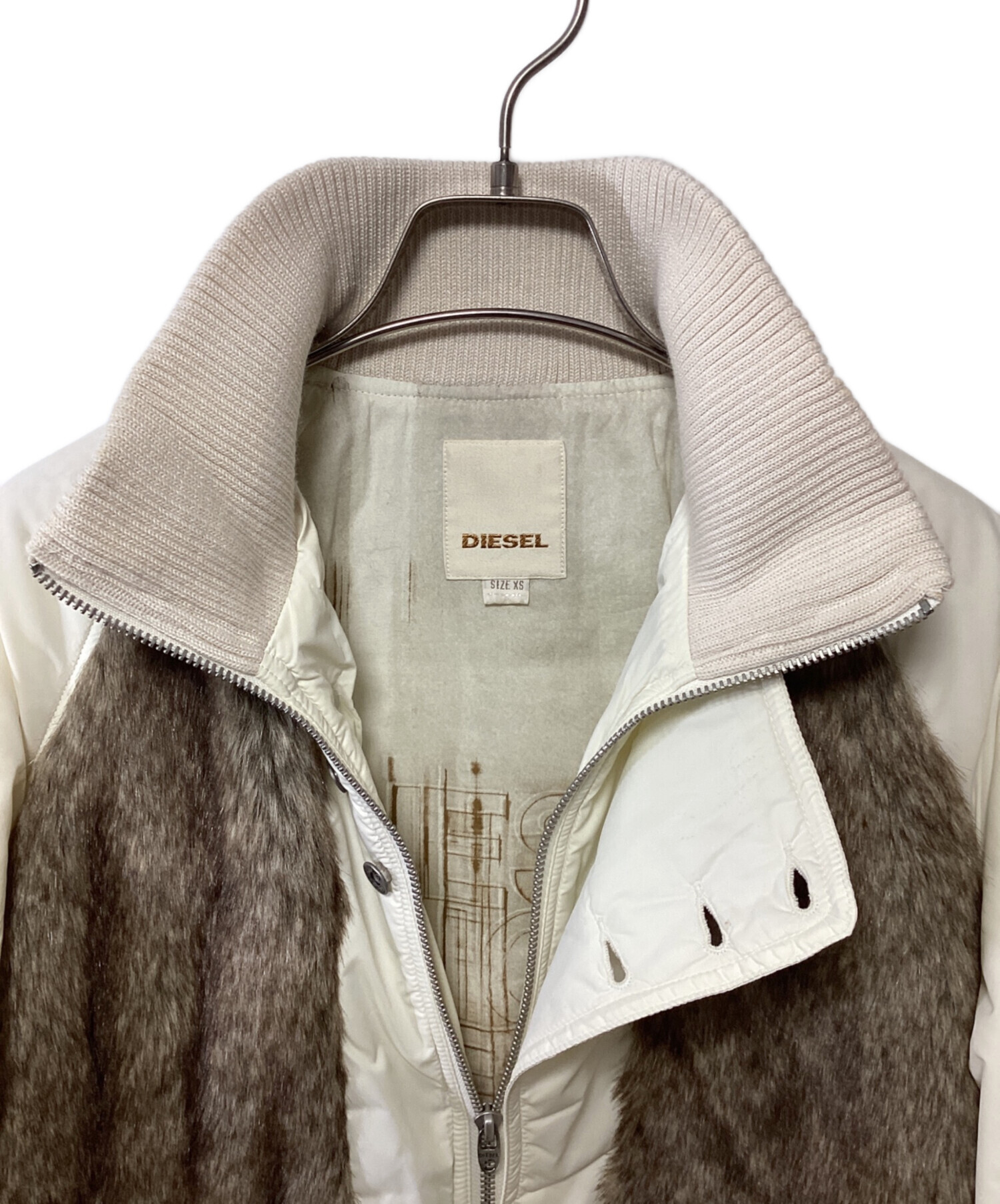 中古・古着通販】DIESEL (ディーゼル) 中綿ジャケット ホワイト サイズ 