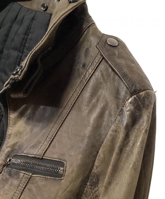 SHELLACレザージャケットsize44 中古・古着通販】SHELLAC (シェラック) レザージャケット ブラウン