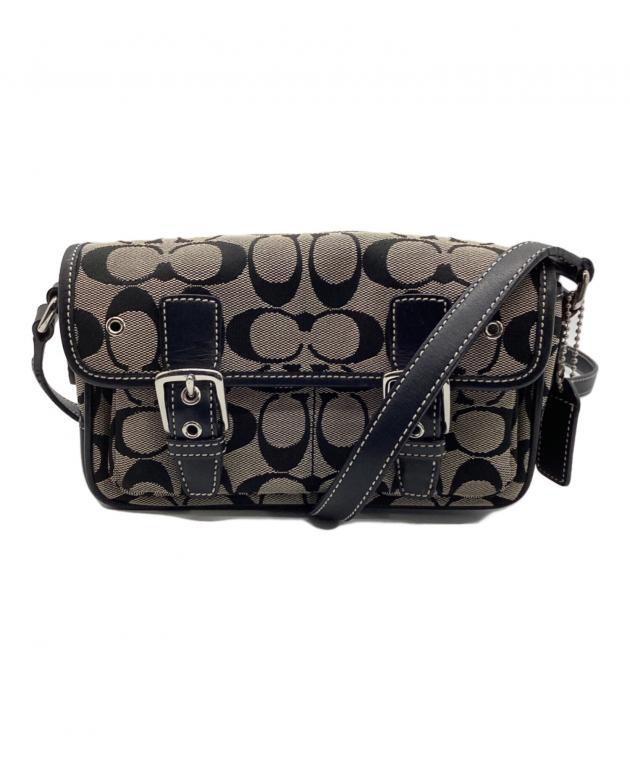 中古・古着通販】COACH (コーチ) ショルダーバッグ ホワイト×ブラック 