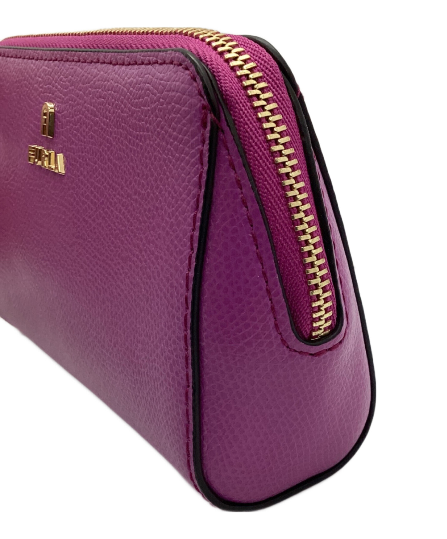 格安で入手 FURLA フルラ パイパー ポーチ レザー パープル ショルダー 