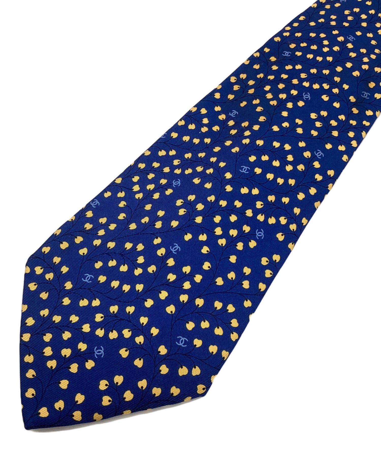 中古・古着通販】CHANEL (シャネル) シルクネクタイ ブルー×イエロー