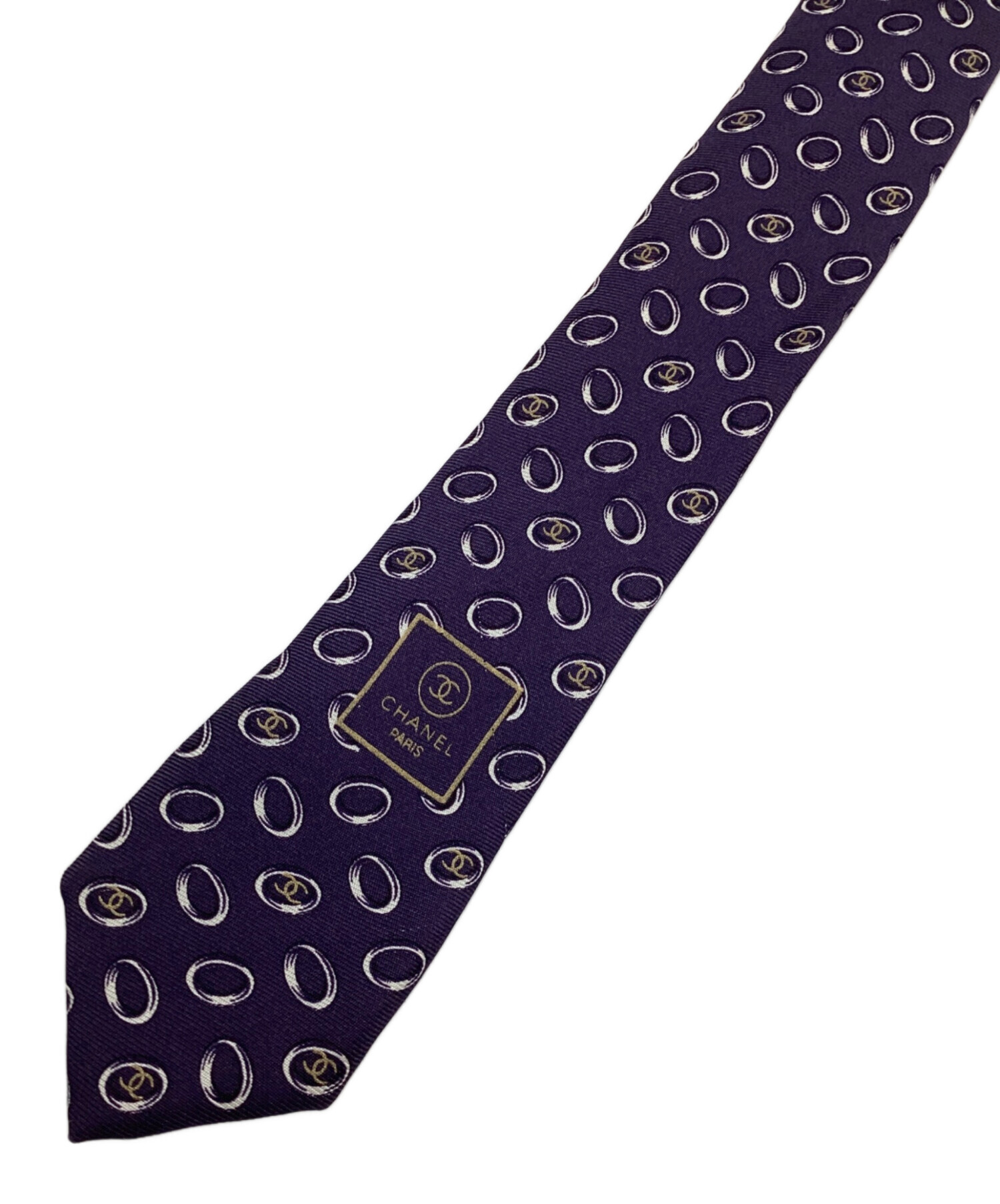 中古・古着通販】CHANEL (シャネル) シルクネクタイ パープル サイズ