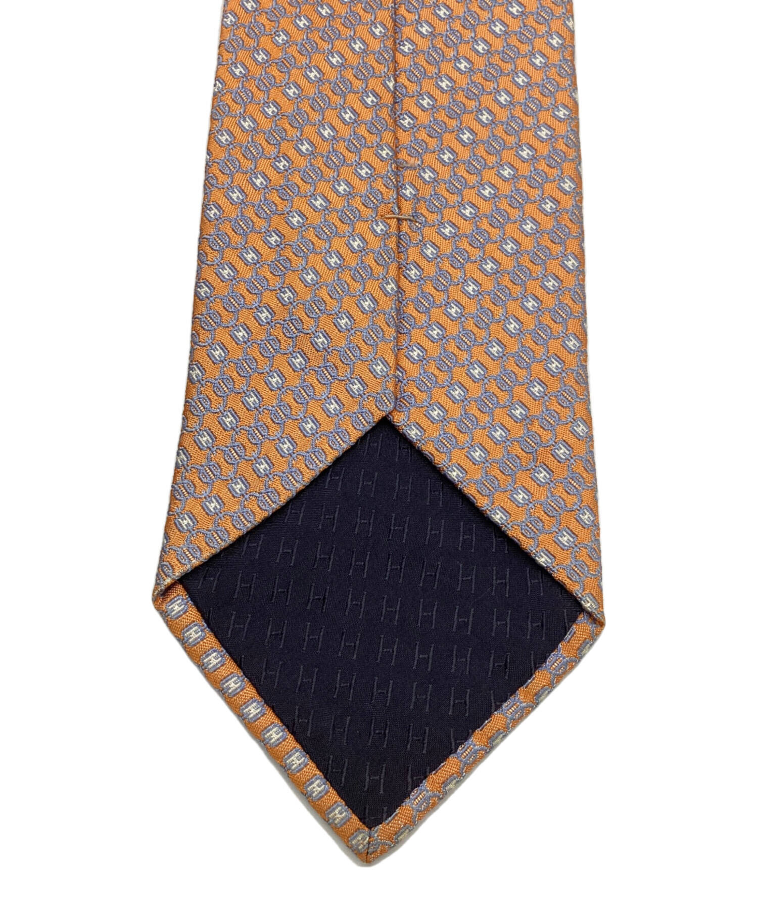 中古・古着通販】HERMES (エルメス) シルクネクタイ オレンジ×グレー