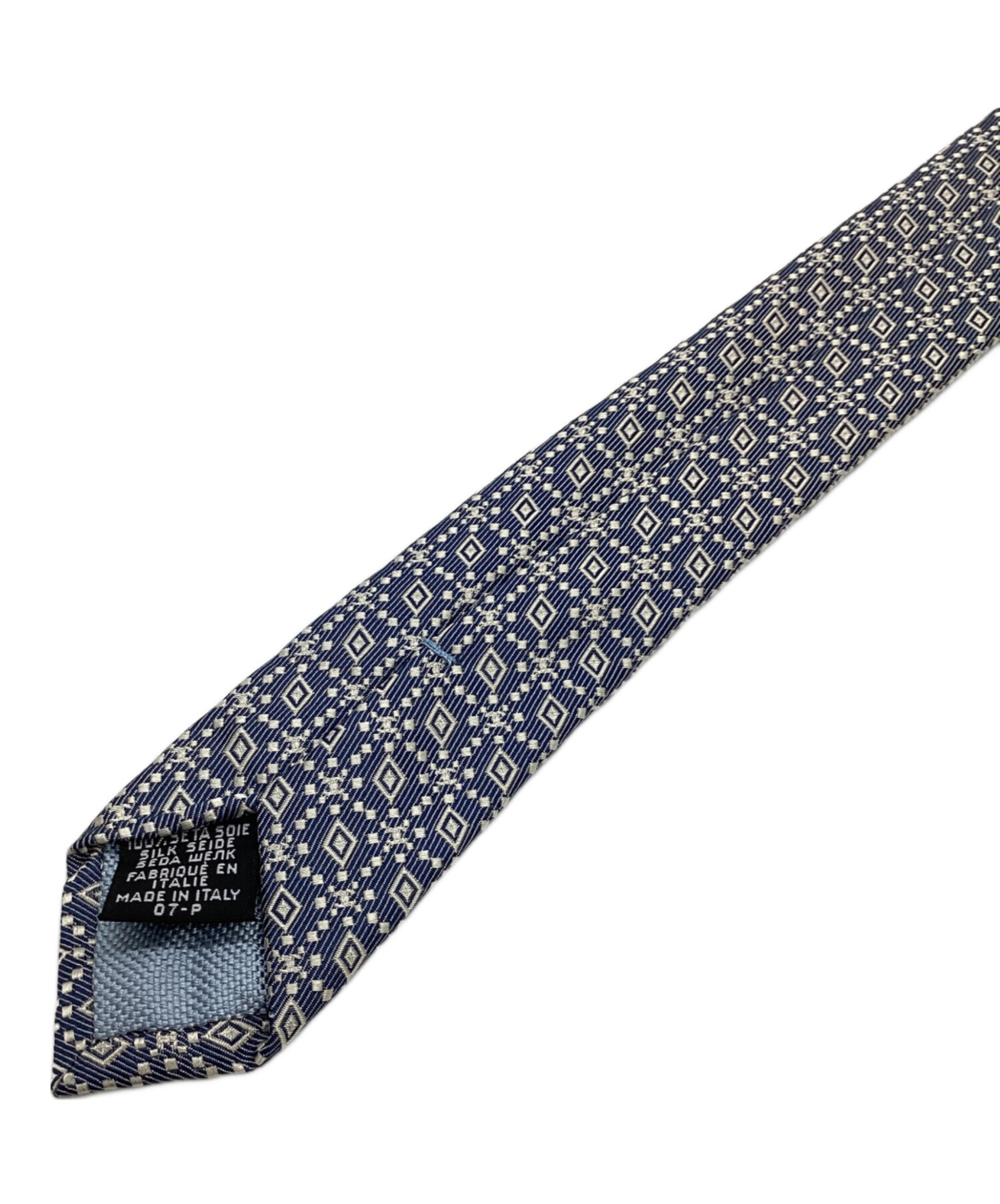 【未使用品】CHANEL ネイビー シルク ネクタイ アンカー柄 中古・古着通販】CHANEL (シャネル) シルクネクタイ ネイビー