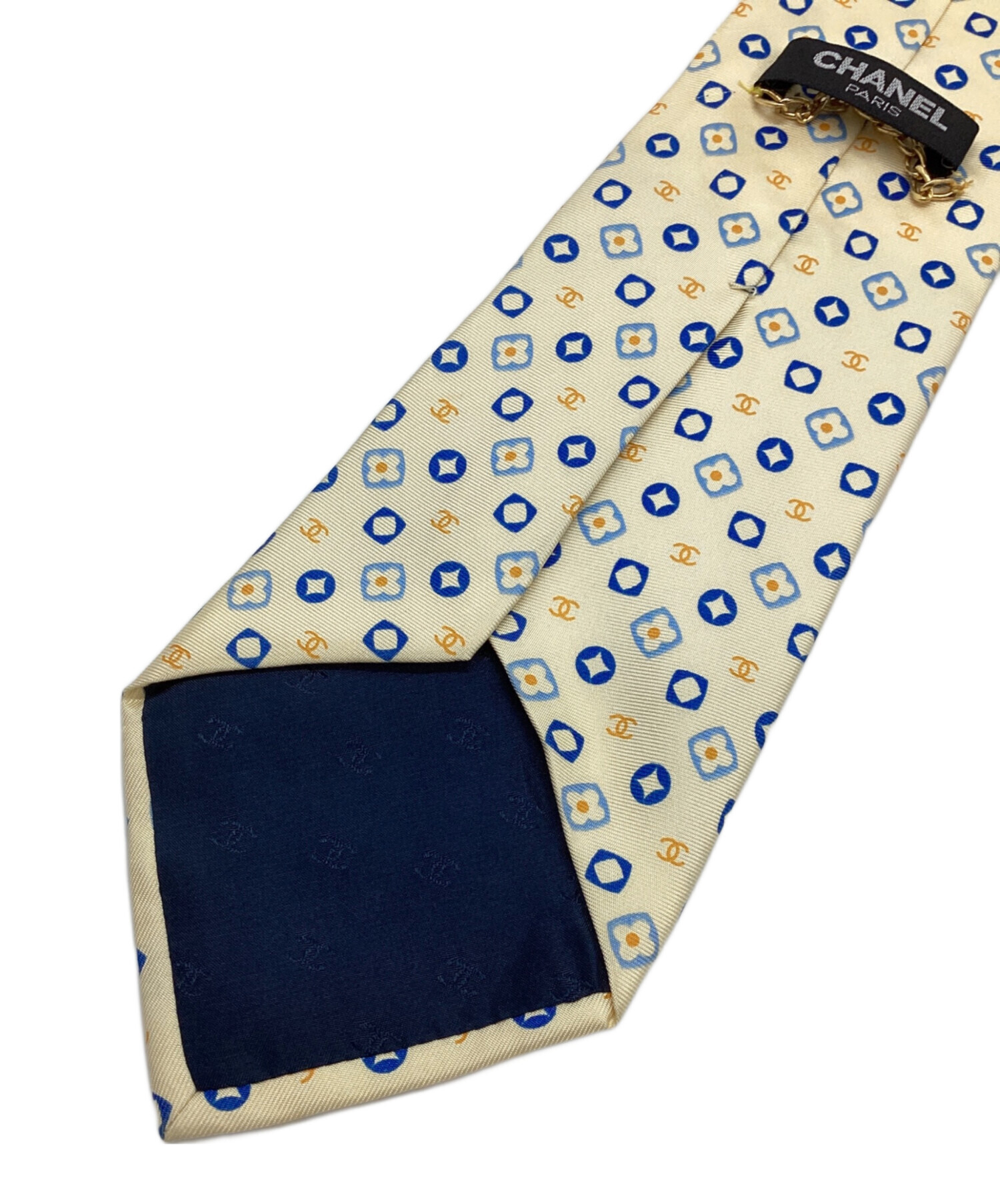 中古・古着通販】CHANEL (シャネル) シルクネクタイ ライトイエロー